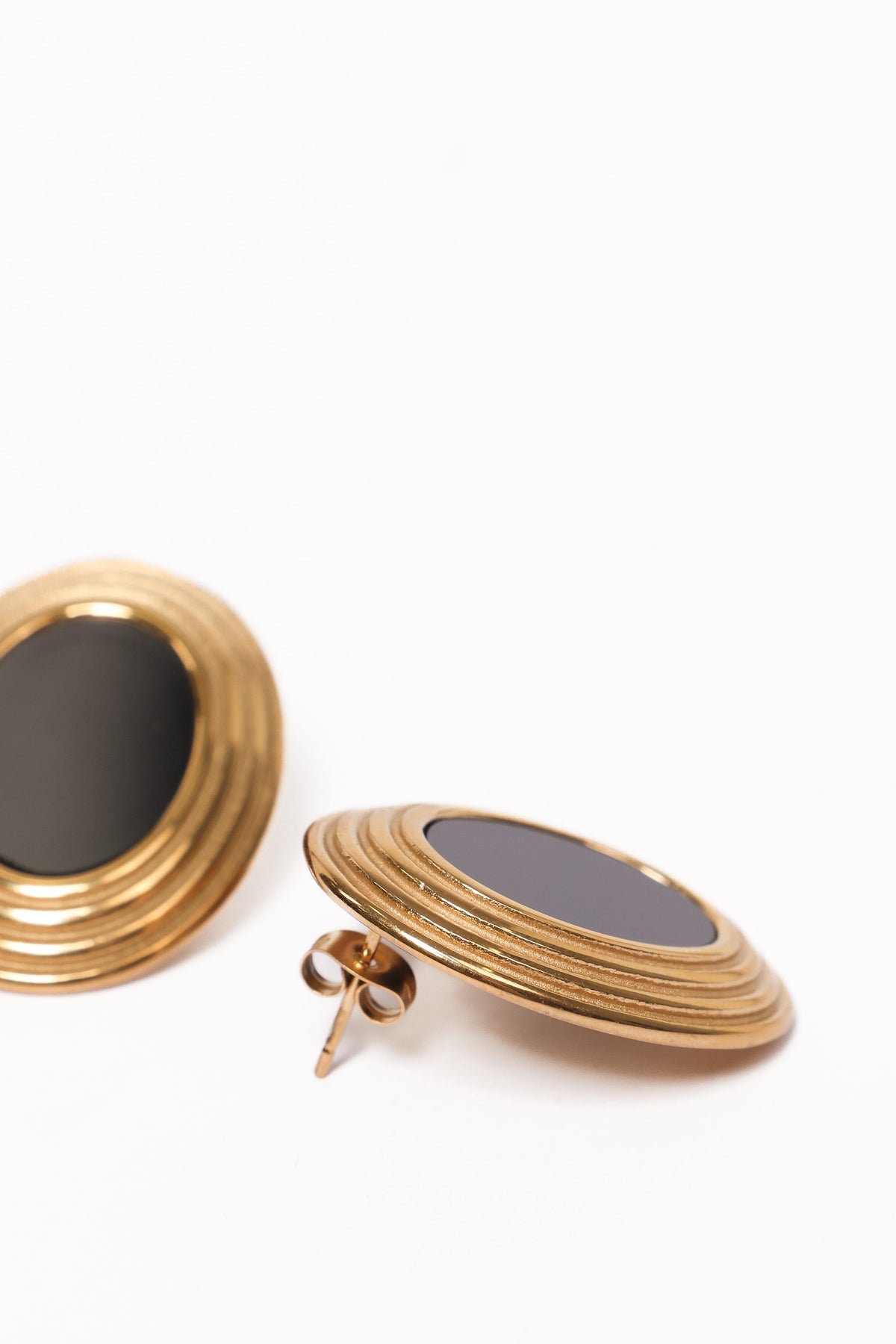 Francine Earrings - Black/Gold
