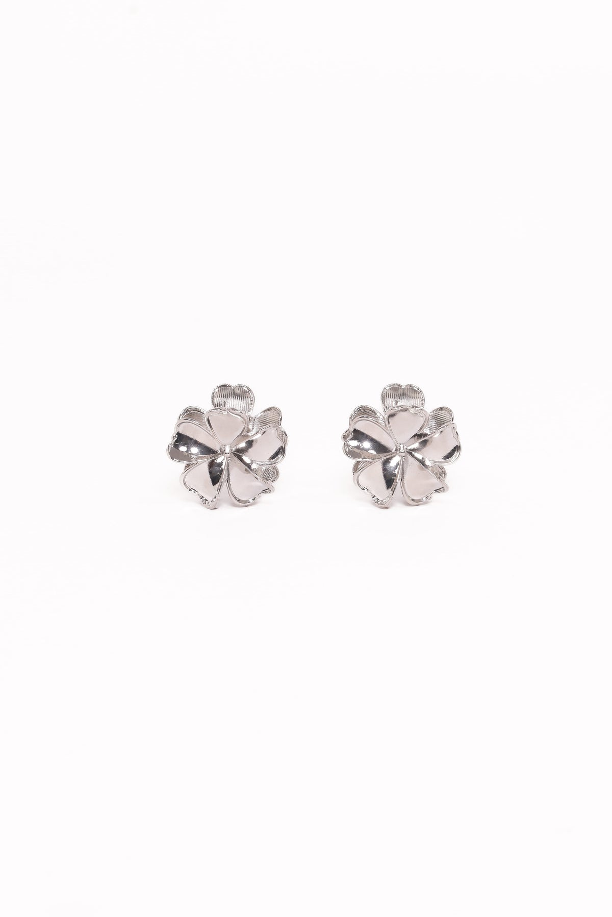 Tiffany 2 Pack Flower Hair Clips - Silver