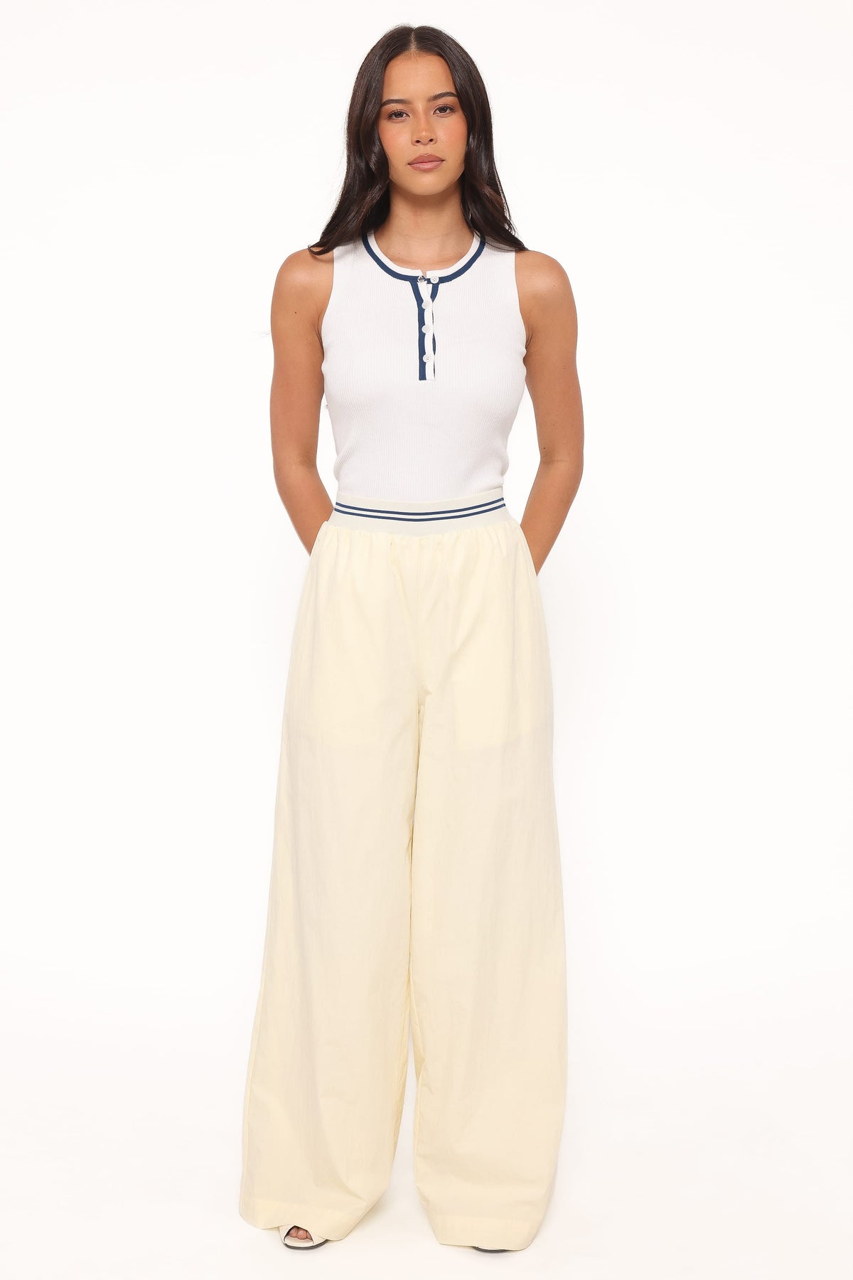 Adam Wide Leg Pant - Pale Yellow