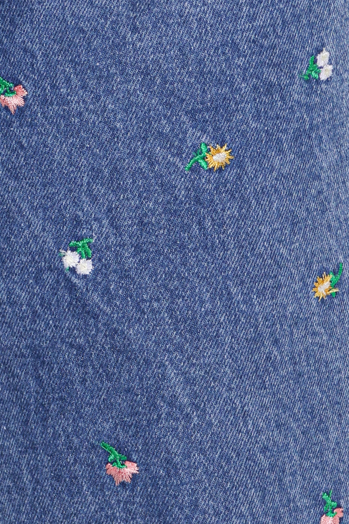 Kendall Straight Leg Jeans - Embroidery Medium Wash
