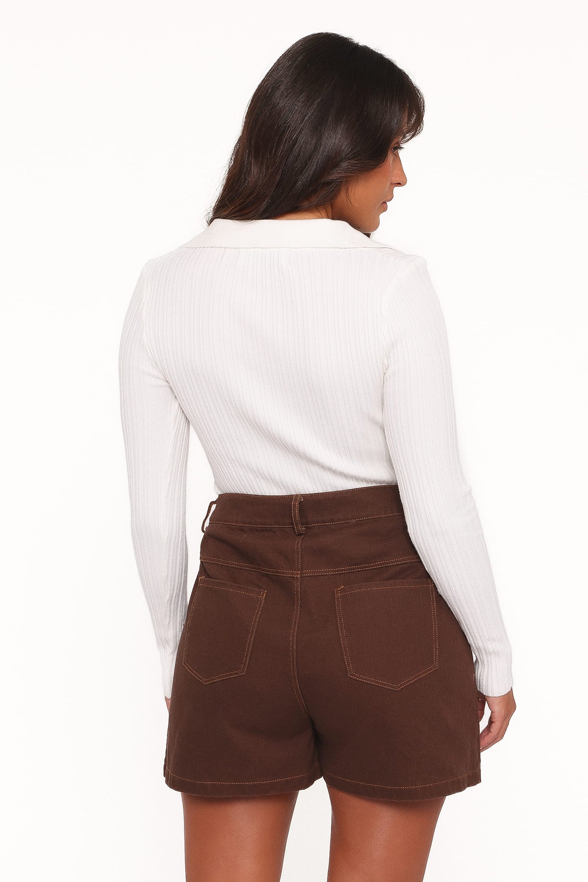 Presley Denim Skort - Dark Brown