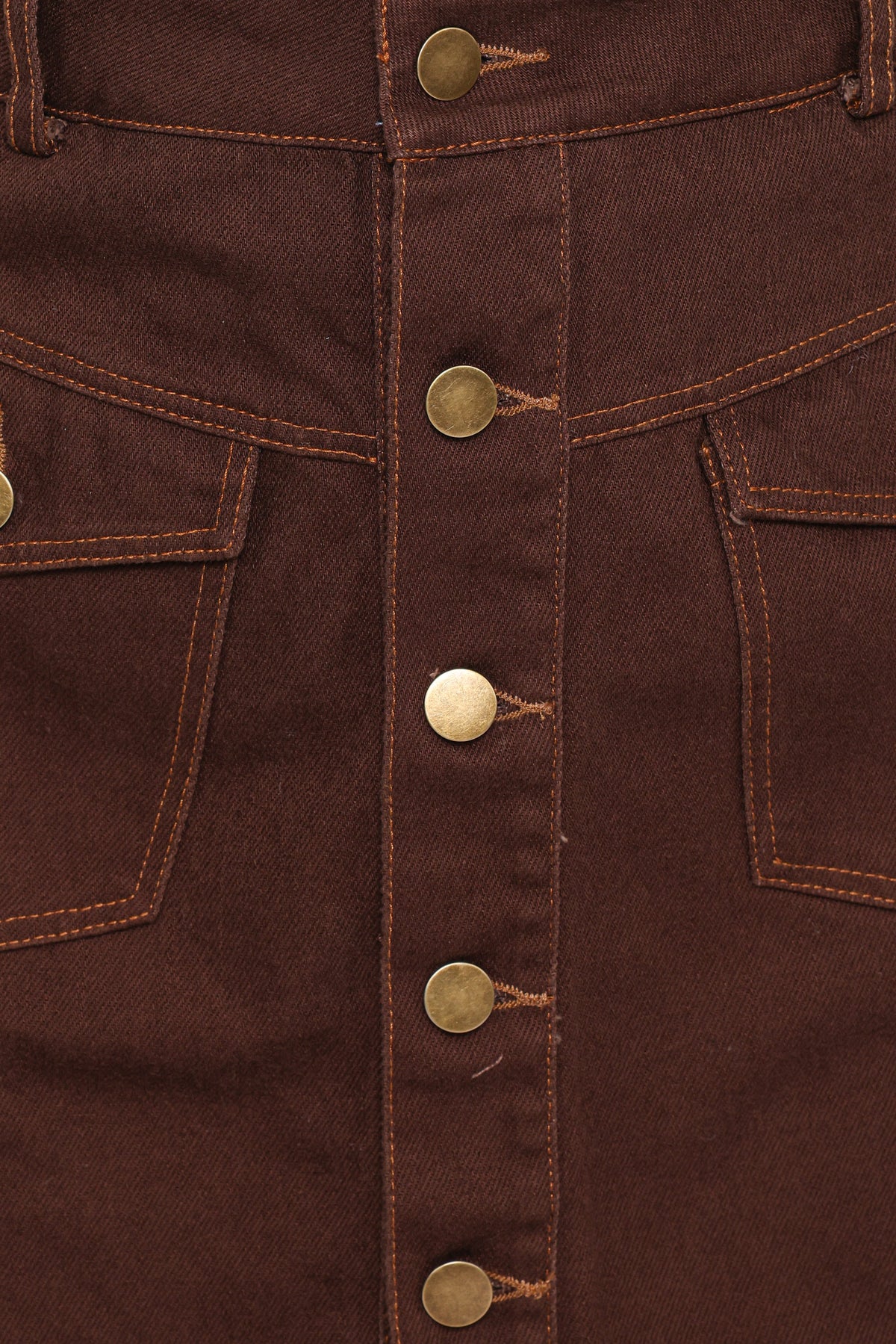 Presley Denim Skort - Dark Brown