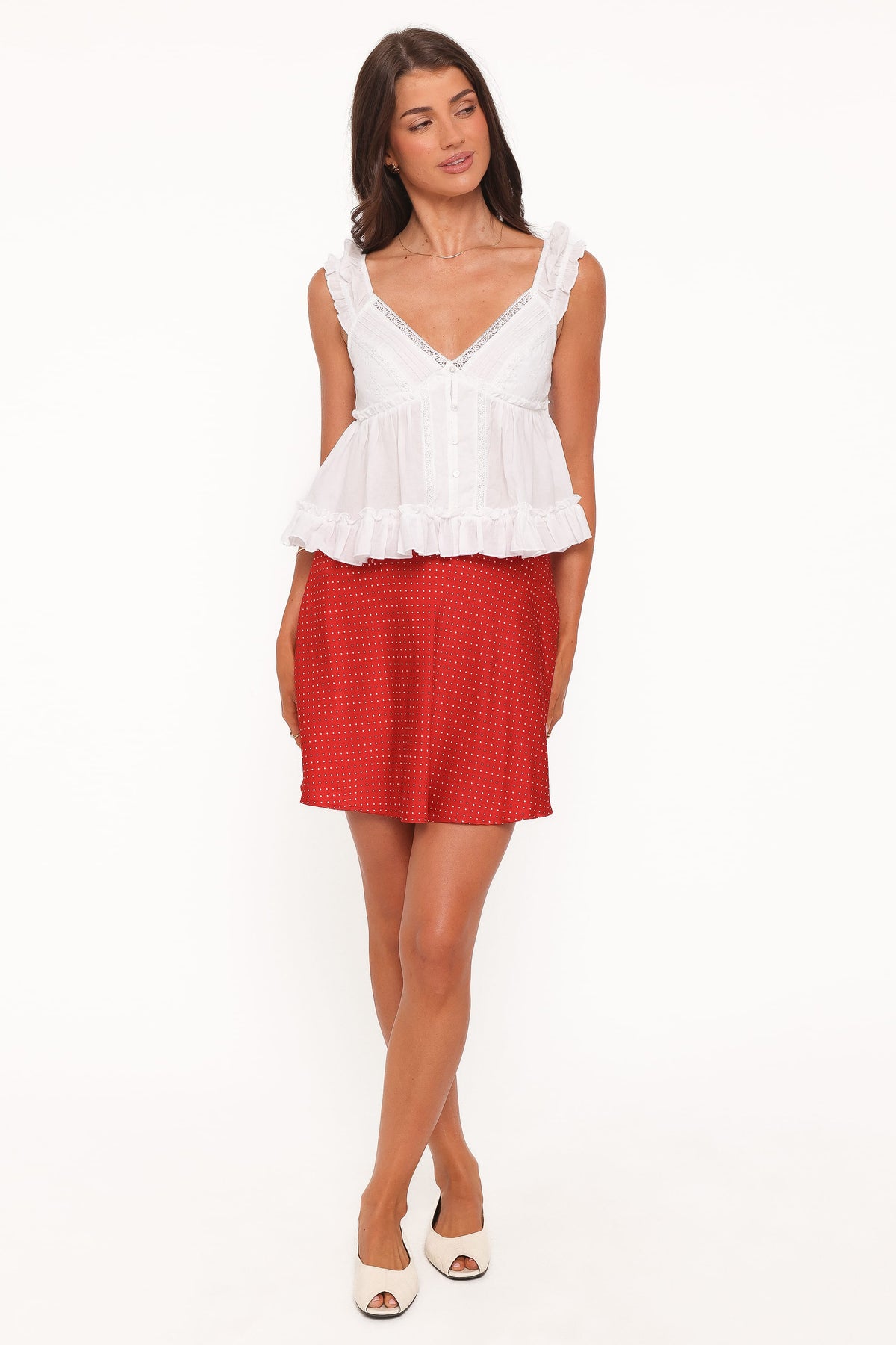 Sabina Skater Skirt - Red Dot