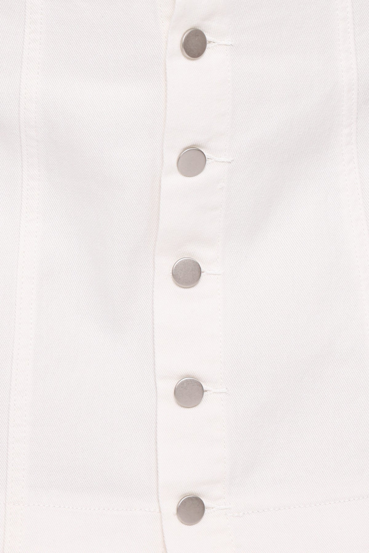 Sara Button Front Denim Mini Skirt - Off White