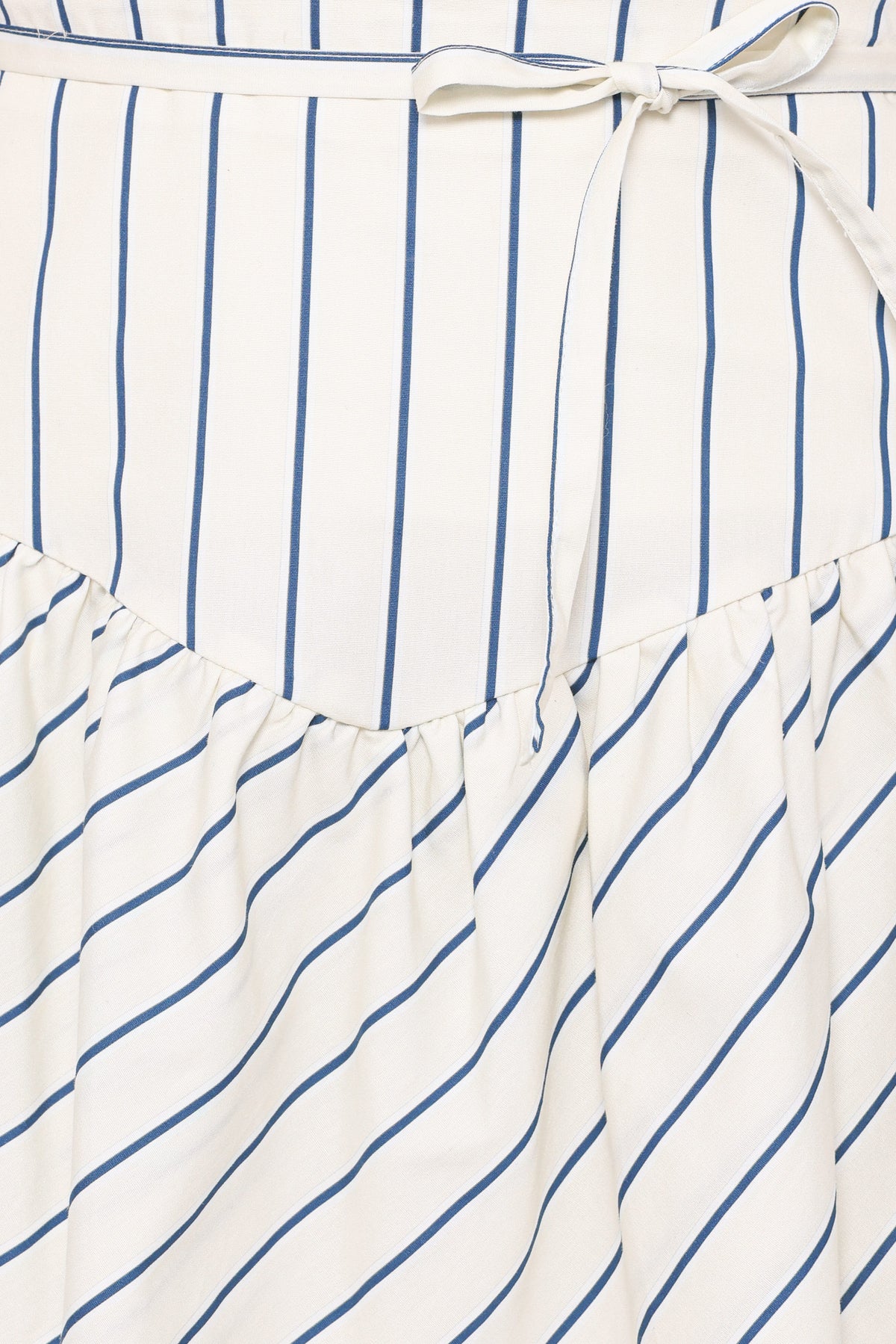Sybella Frill Basque Skirt - Yellow/Blue Stripe