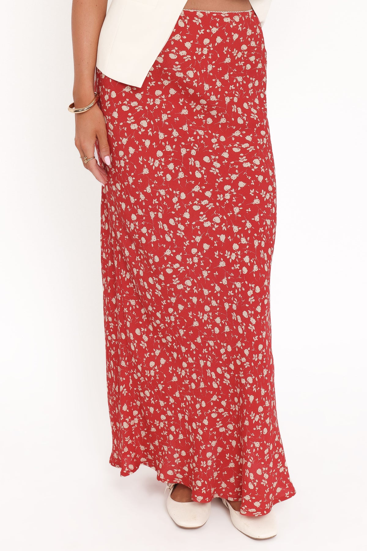 Zoella Maxi Skirt - Red Floral