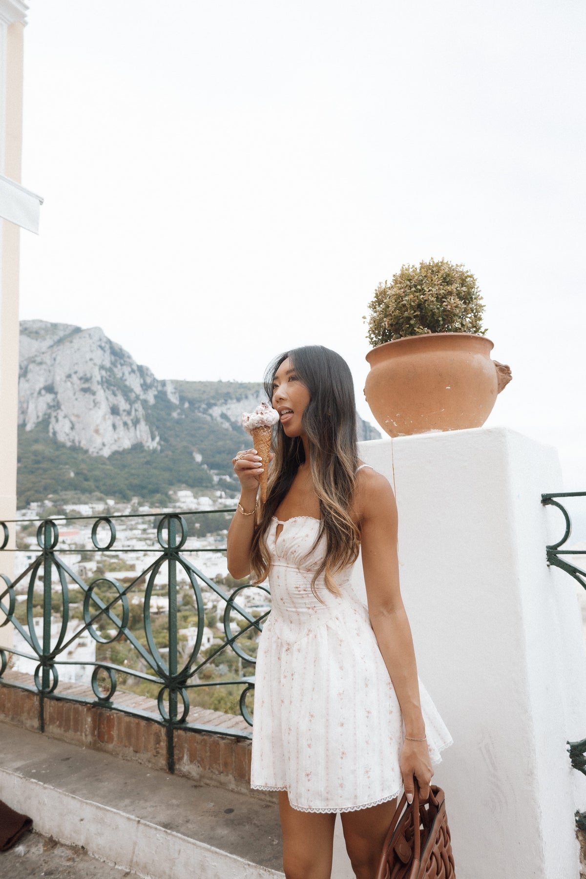 Athena Mini Dress - White Floral