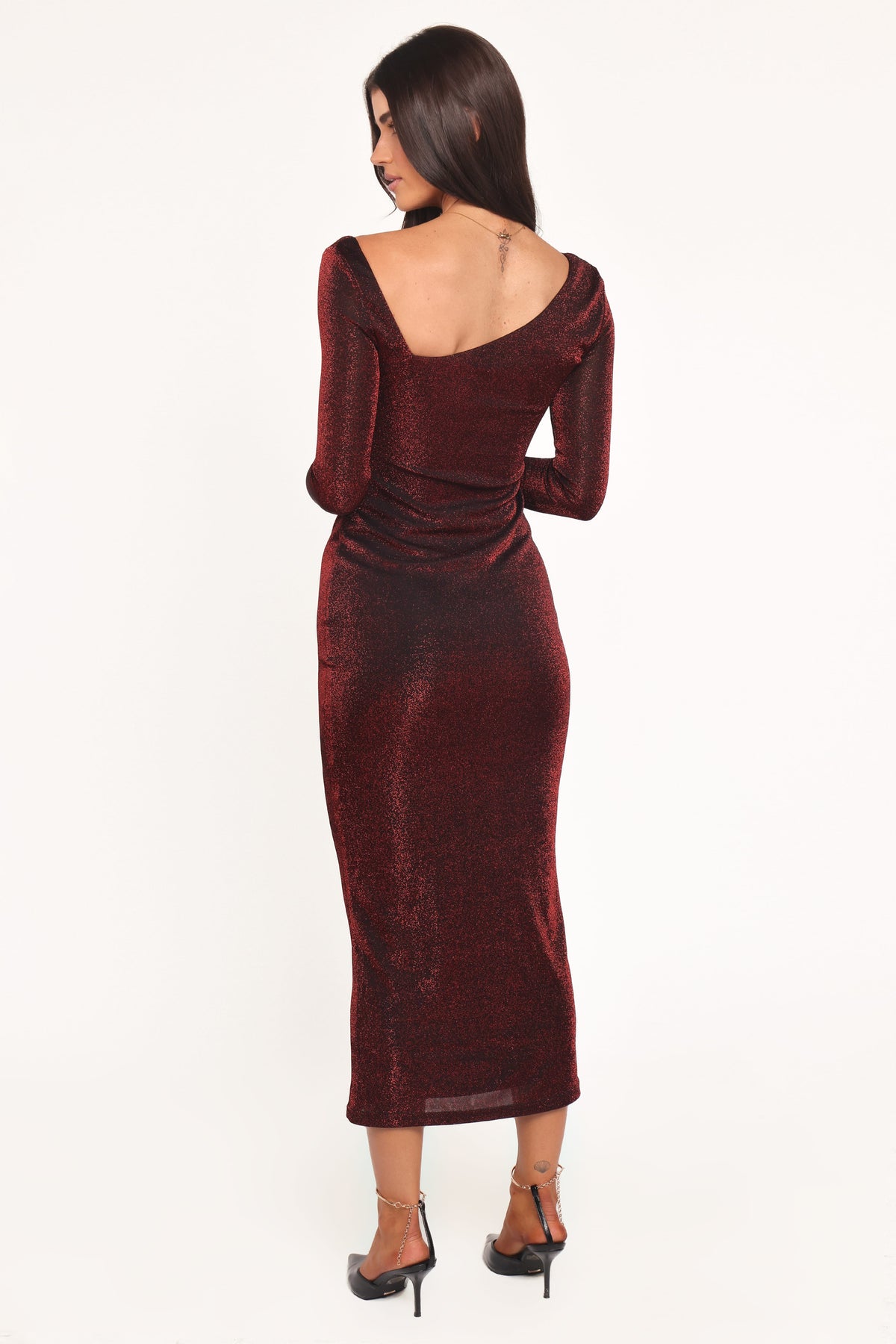 Charles Midi Dress - Burgundy