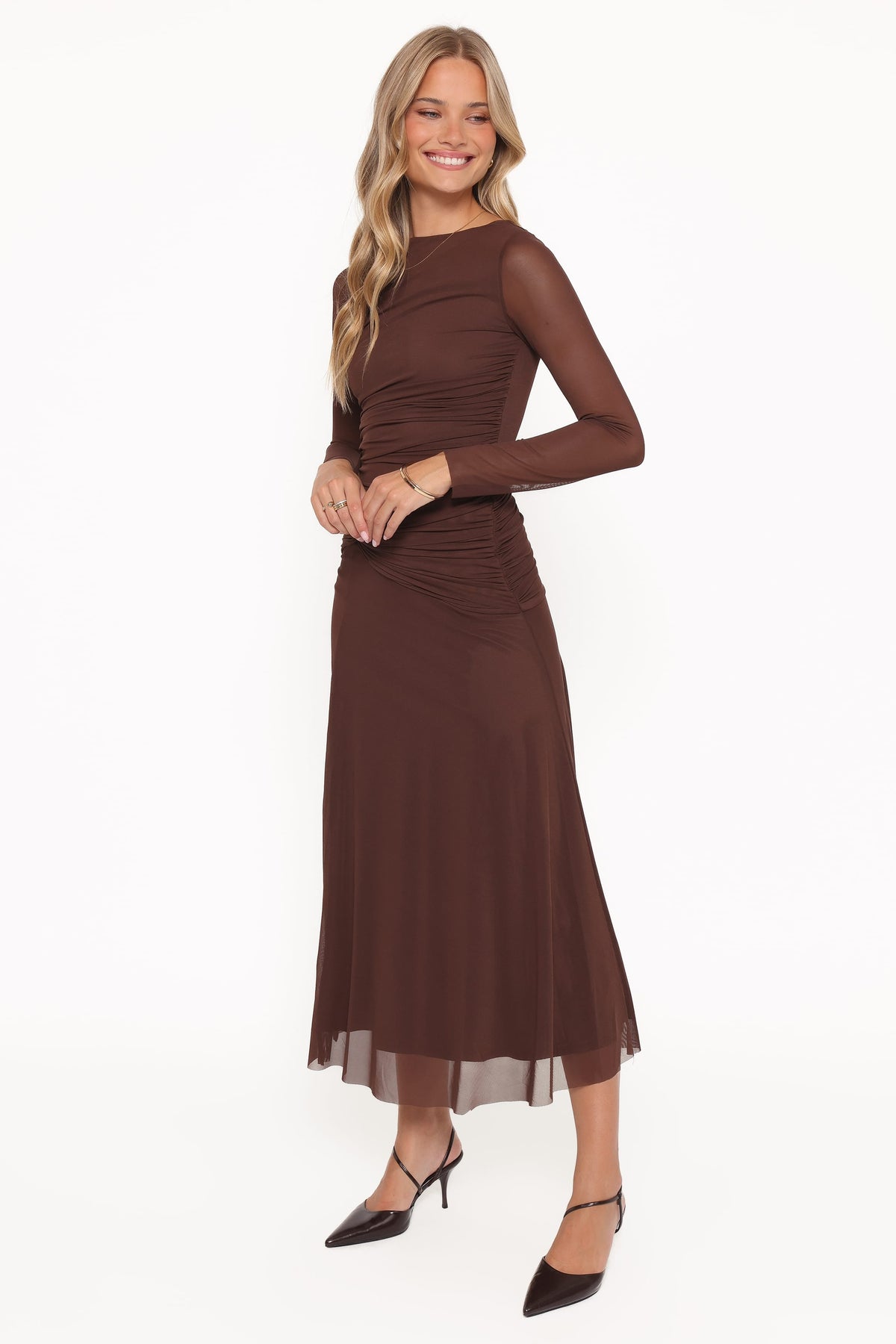 Colton Long Sleeve Maxi Dress - Brown