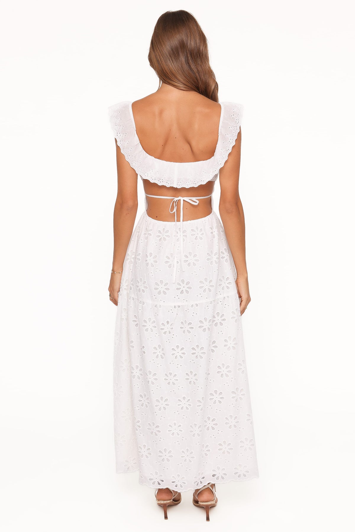 Elwyn Maxi Dress - White Broderie