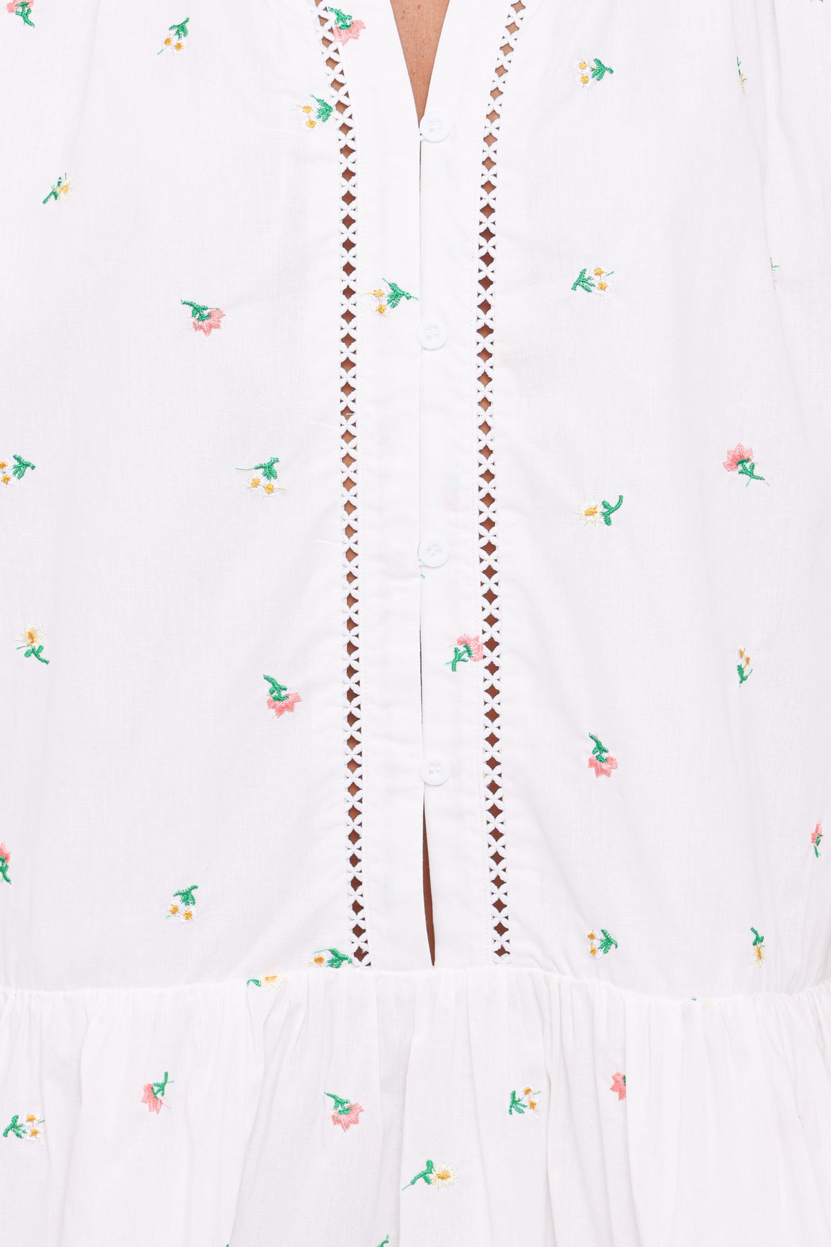 Hart Long Sleeve Mini Dress - White Floral