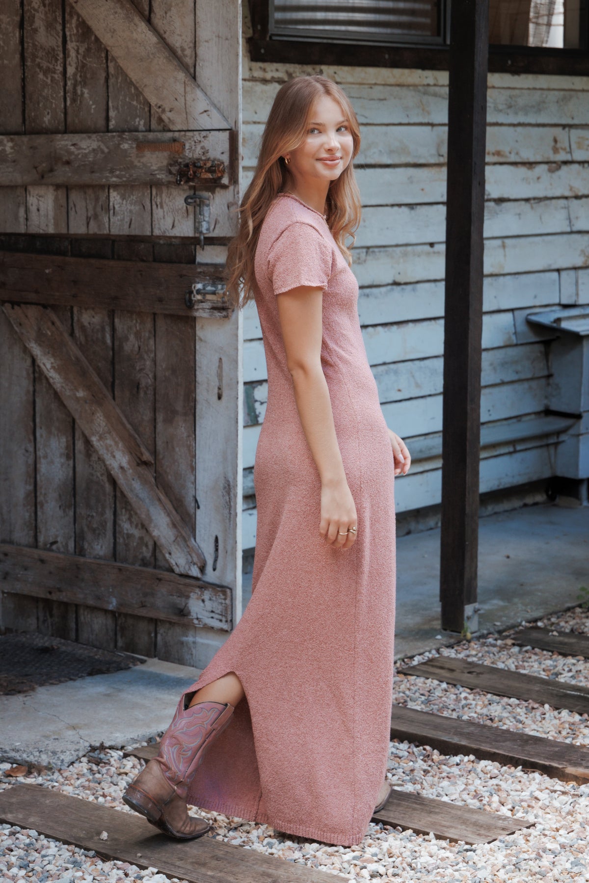 Lowell Knit Maxi Dress - Brick Red