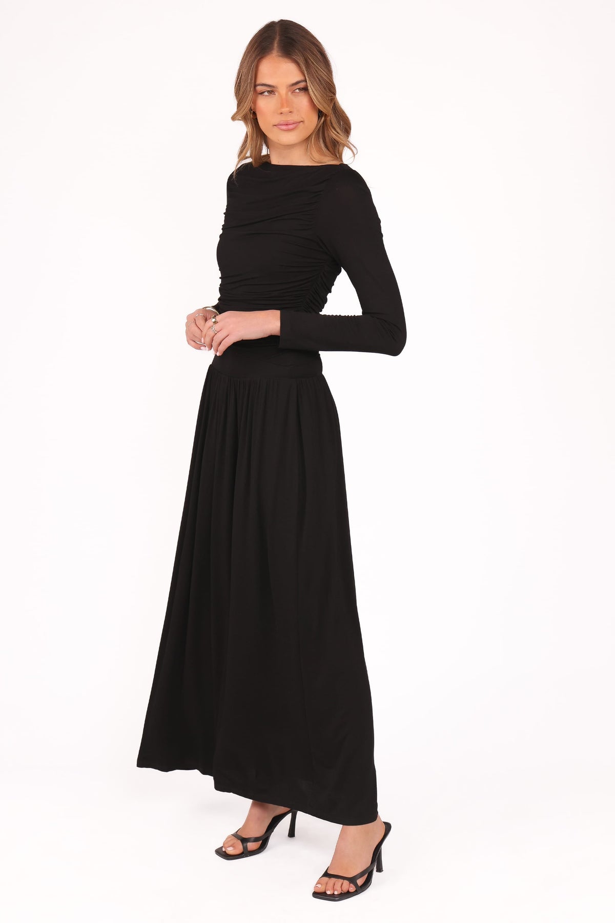 Shirley Long Sleeve Maxi Dress - Black