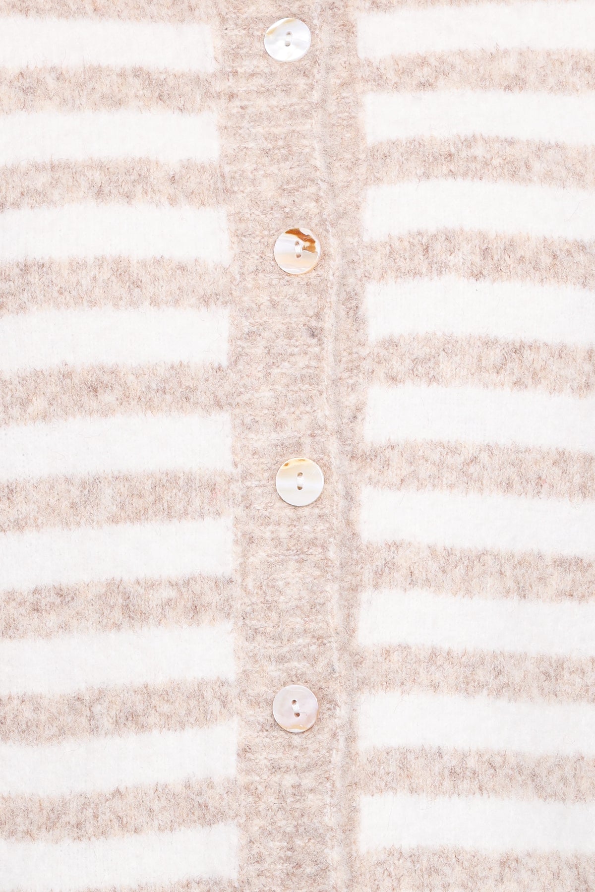 Dean Striped Cardigan - White/Beige