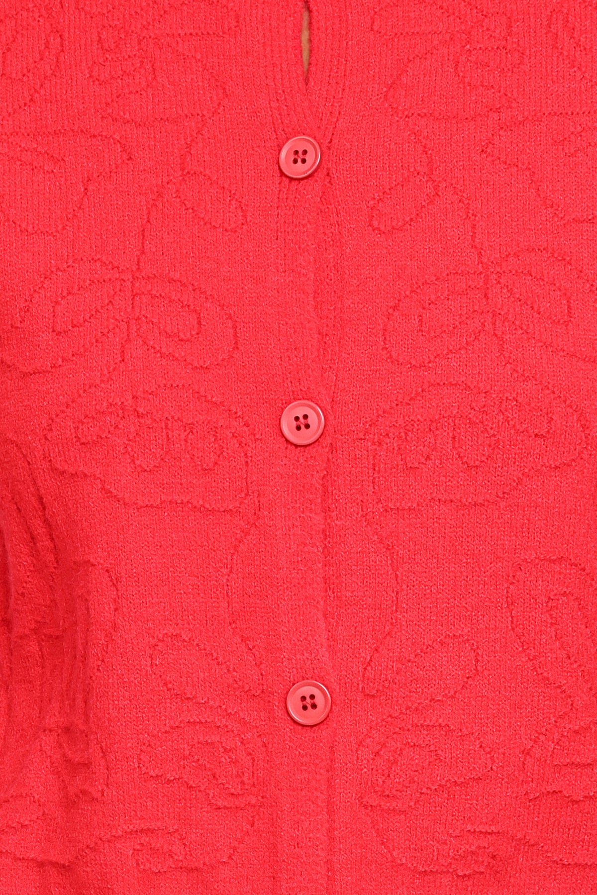 Fauna Tonal Floral Cardigan - Red