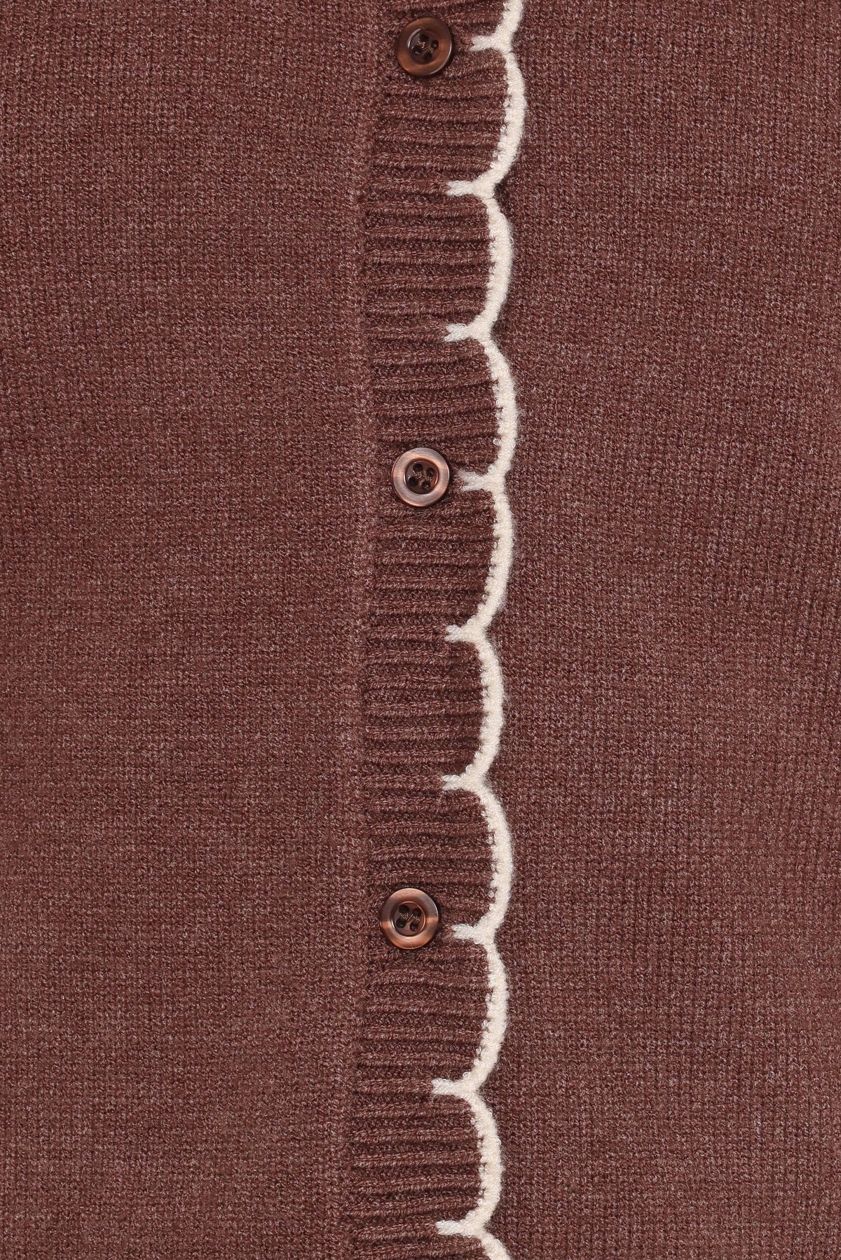 Payton Scallop Cardigan - Brown