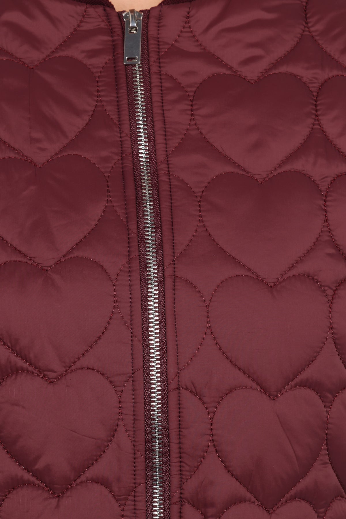Genevieve Quilted Bomber - Cherry