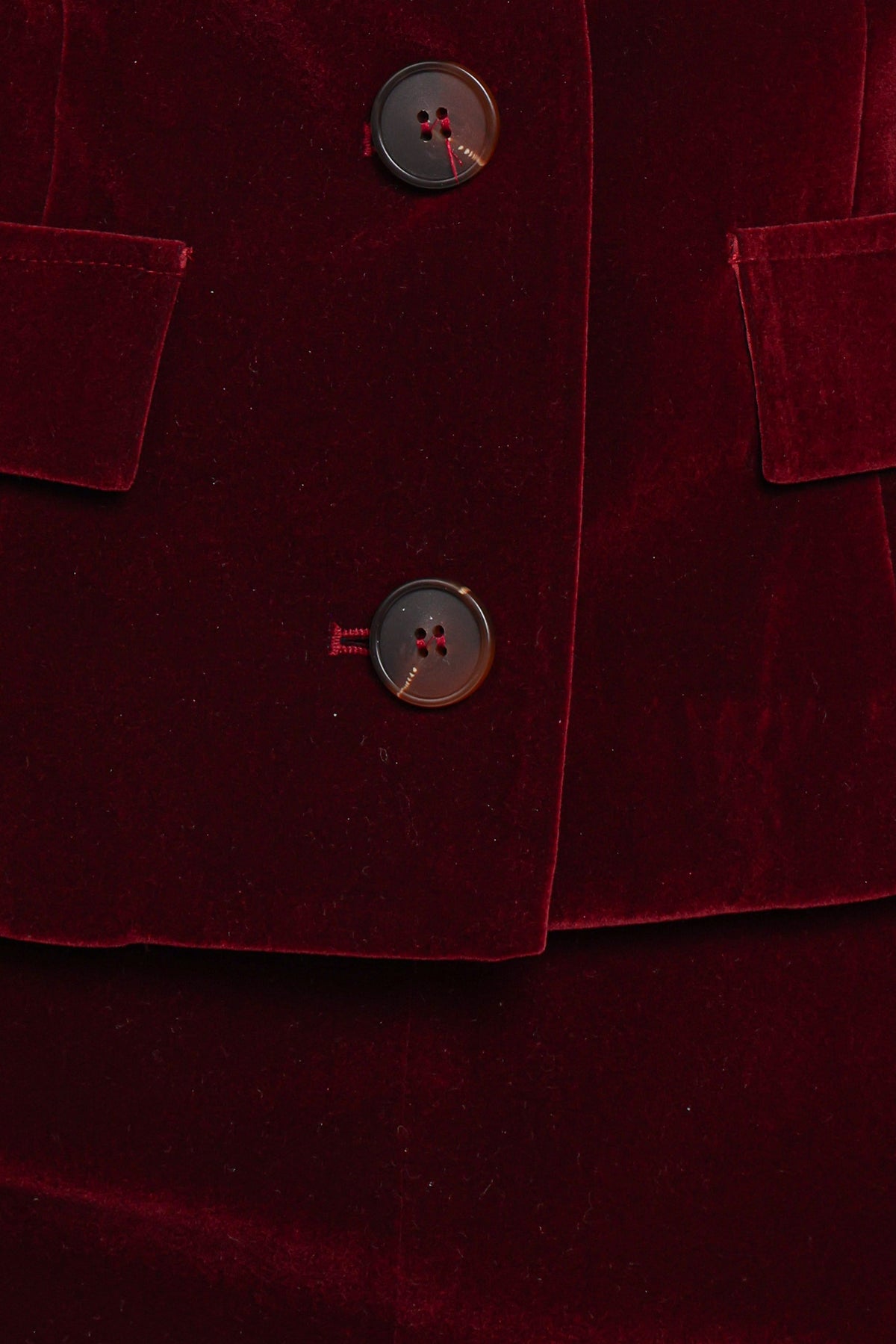 Lainey Velvet Cropped Jacket - Burgundy