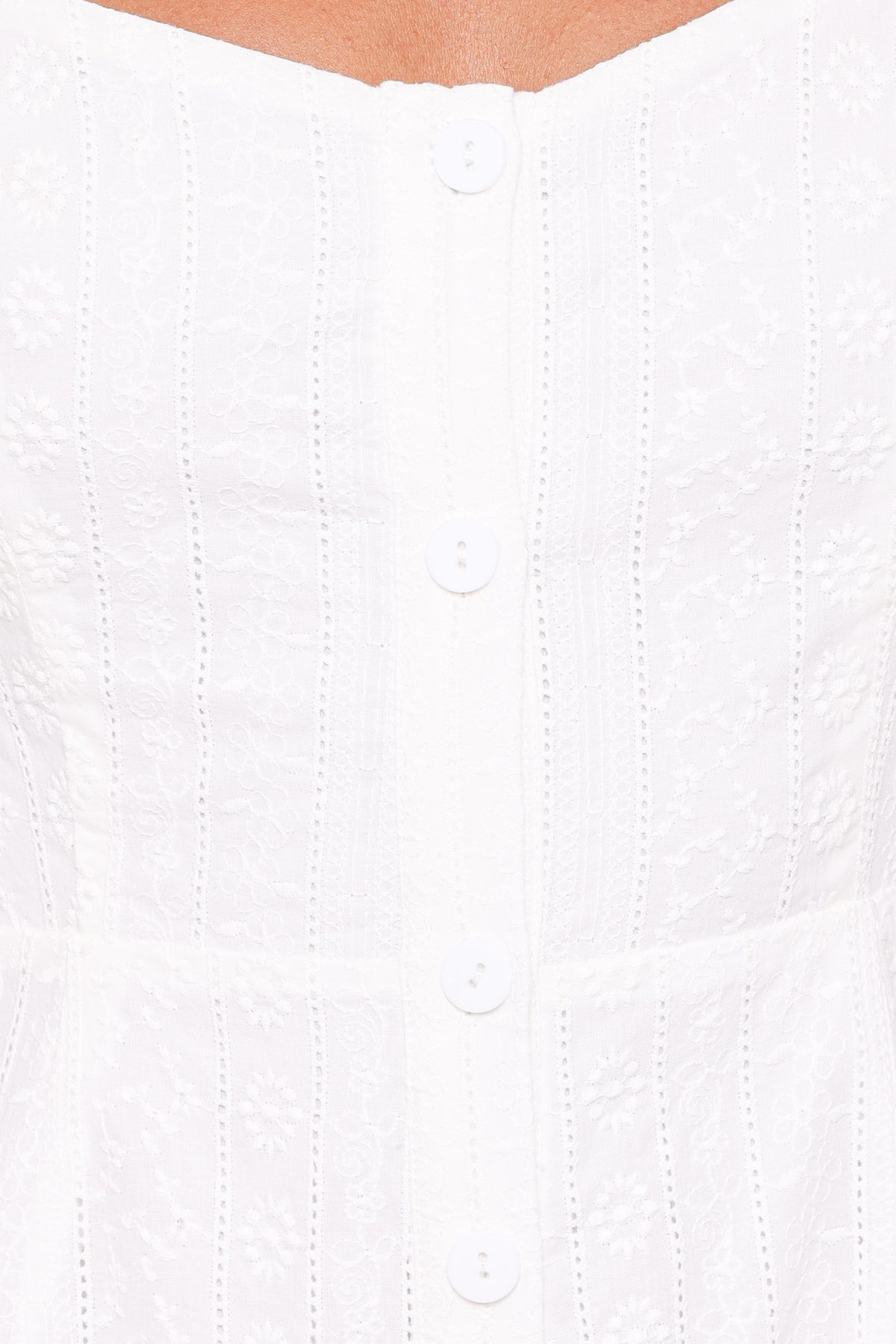 Reesa Romper - White Embroidery
