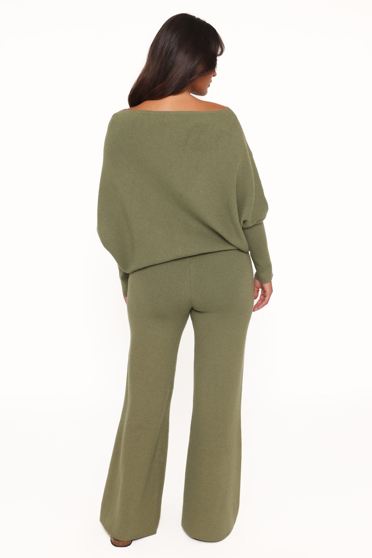 Gennie Knitted Pant Set - Avocado