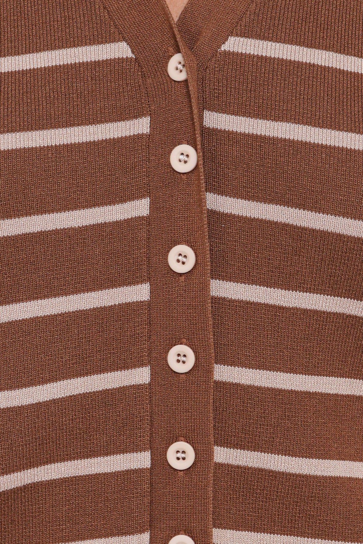 Juna Knitted Pant Set - Brown/Cream Stripe