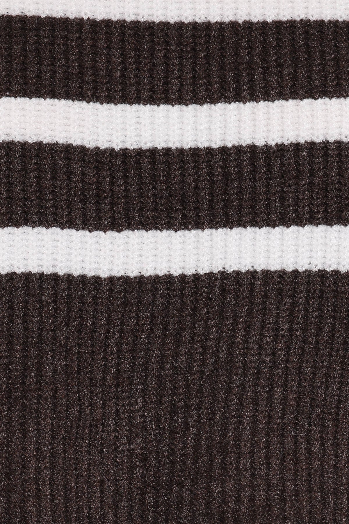 Sara Sweater Set Mini Skirt - Chocolate Cream Stripe