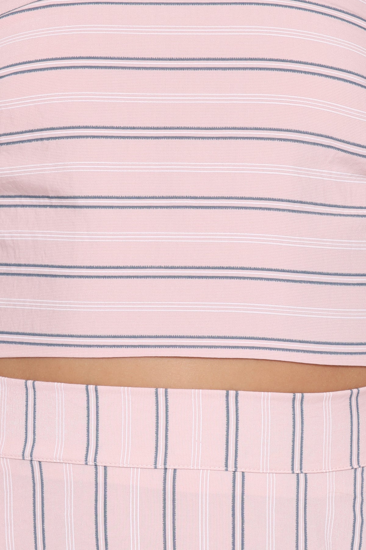 Serafina Two Piece Set - Pink/Blue Stripe