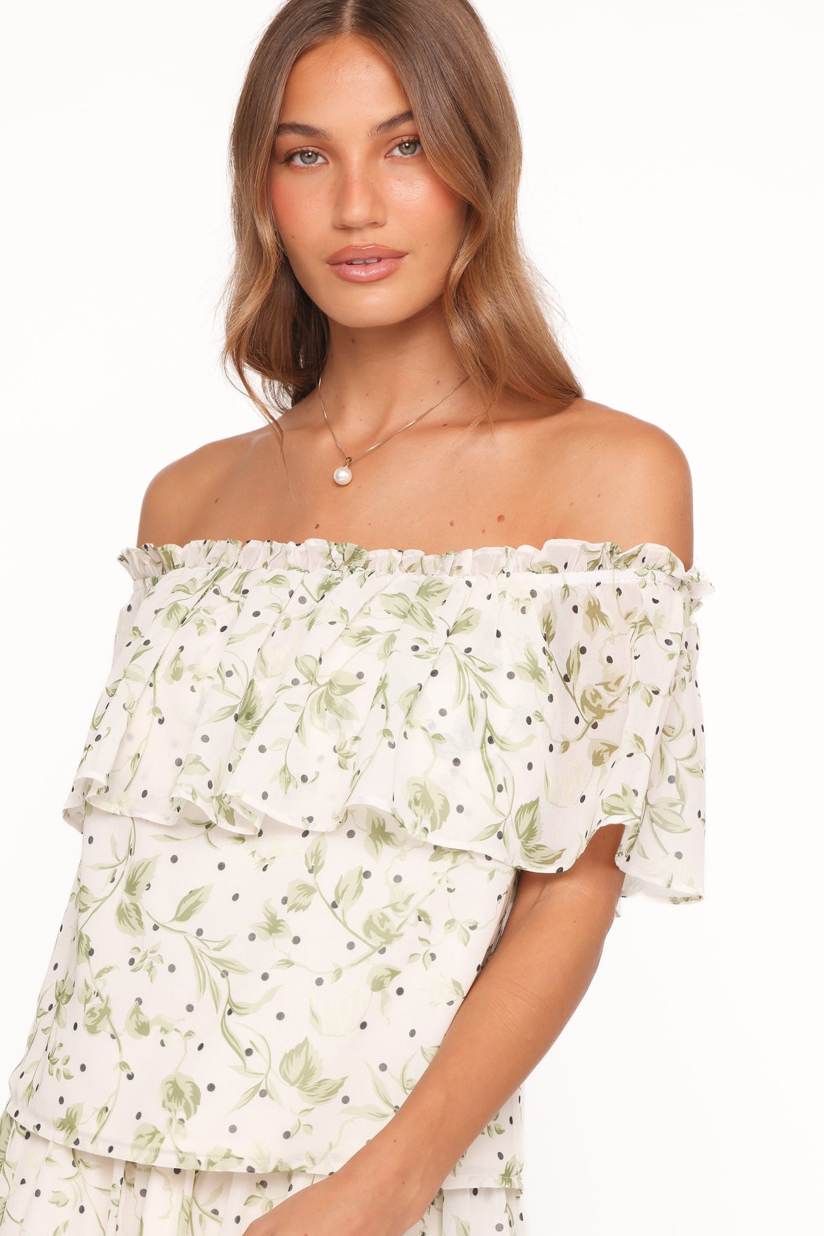 Vanessa Maxi Skirt Set - Green Leaf