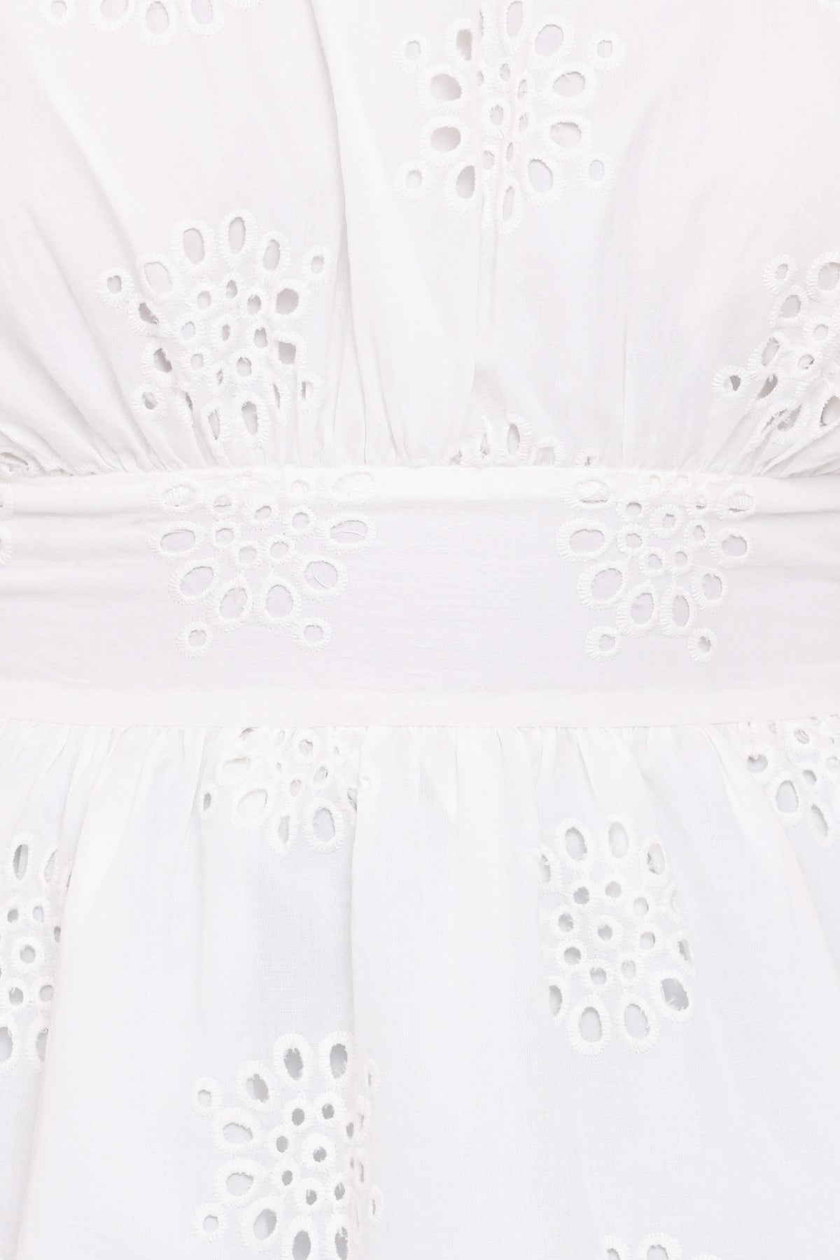 Carmel Tie Back Tunic Top - White Embroidery