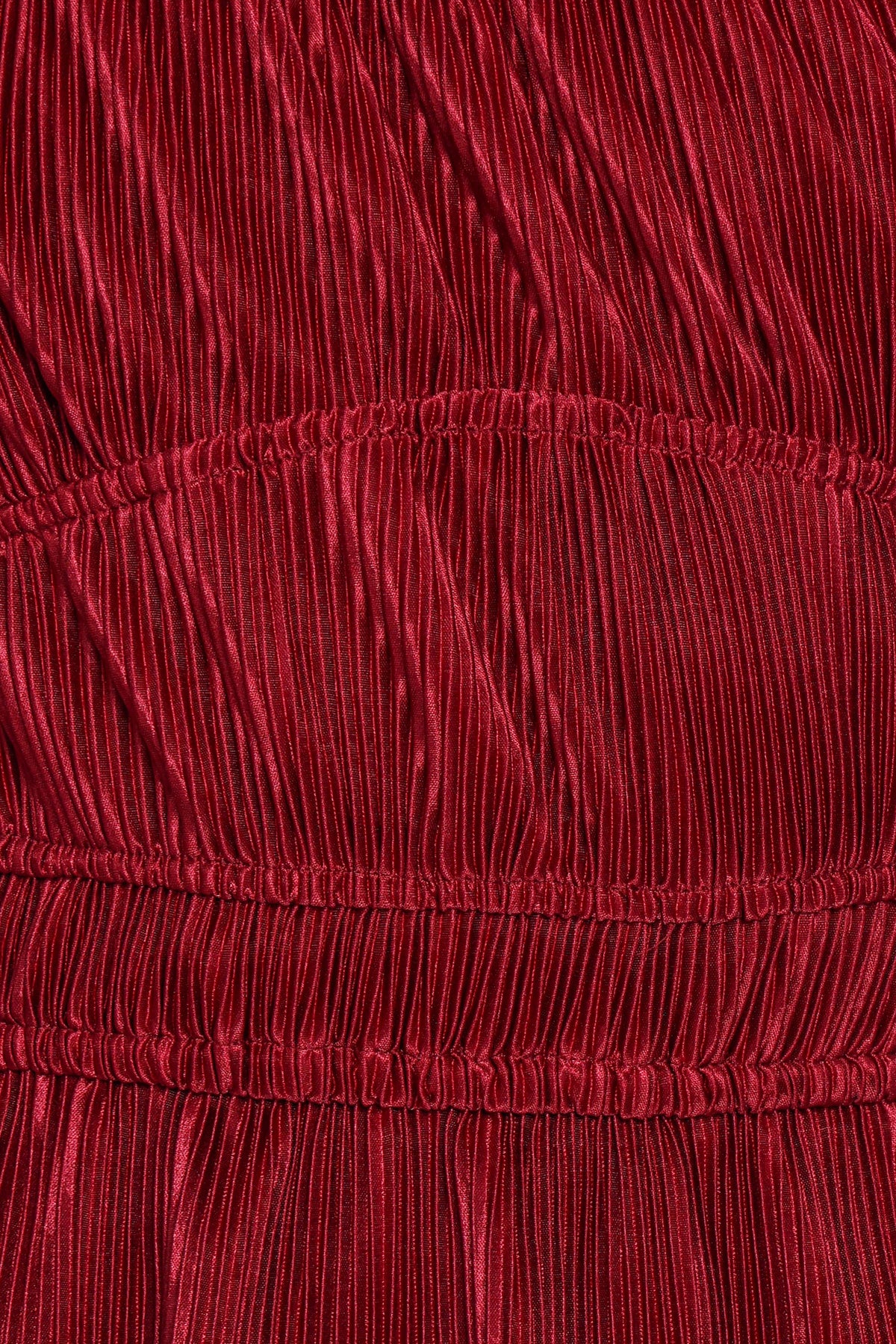Ceppia Plisse Top - Burgundy