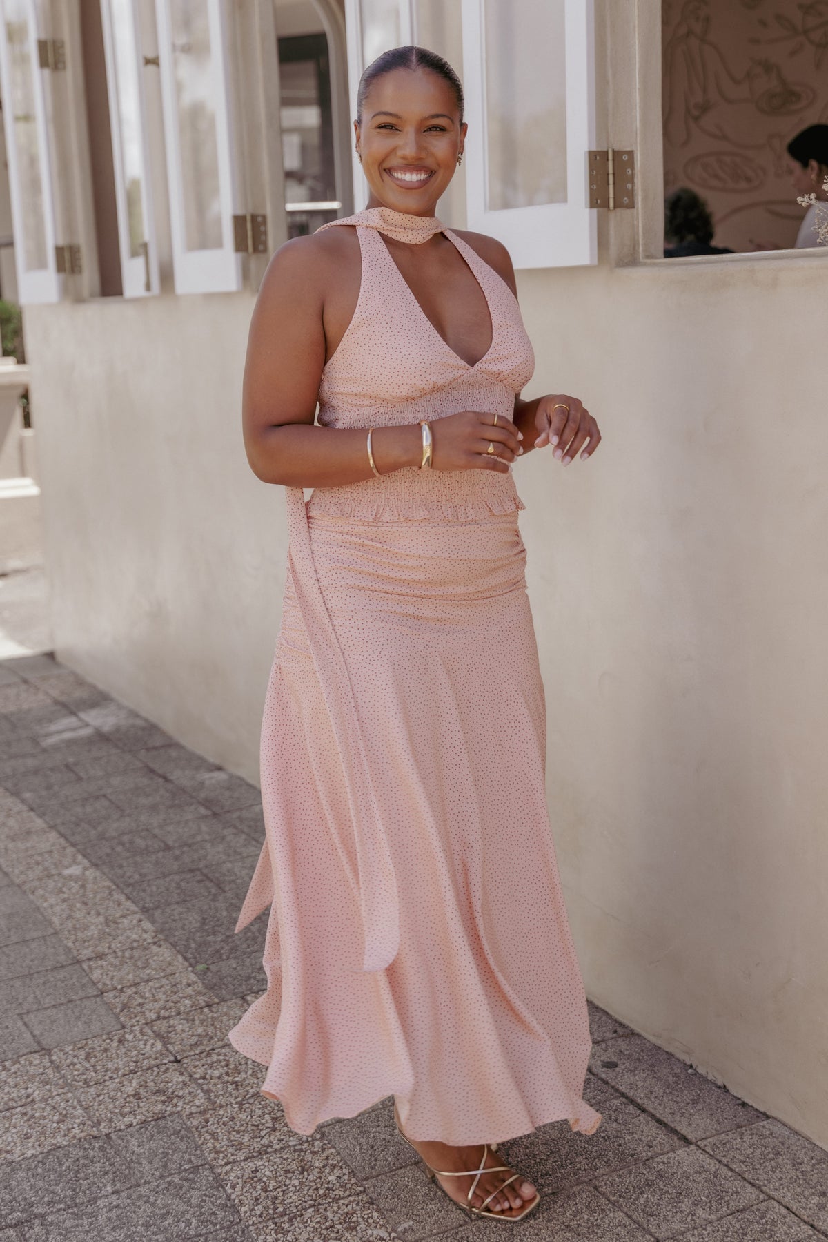 Cinthia Top - Peach Polka Dot