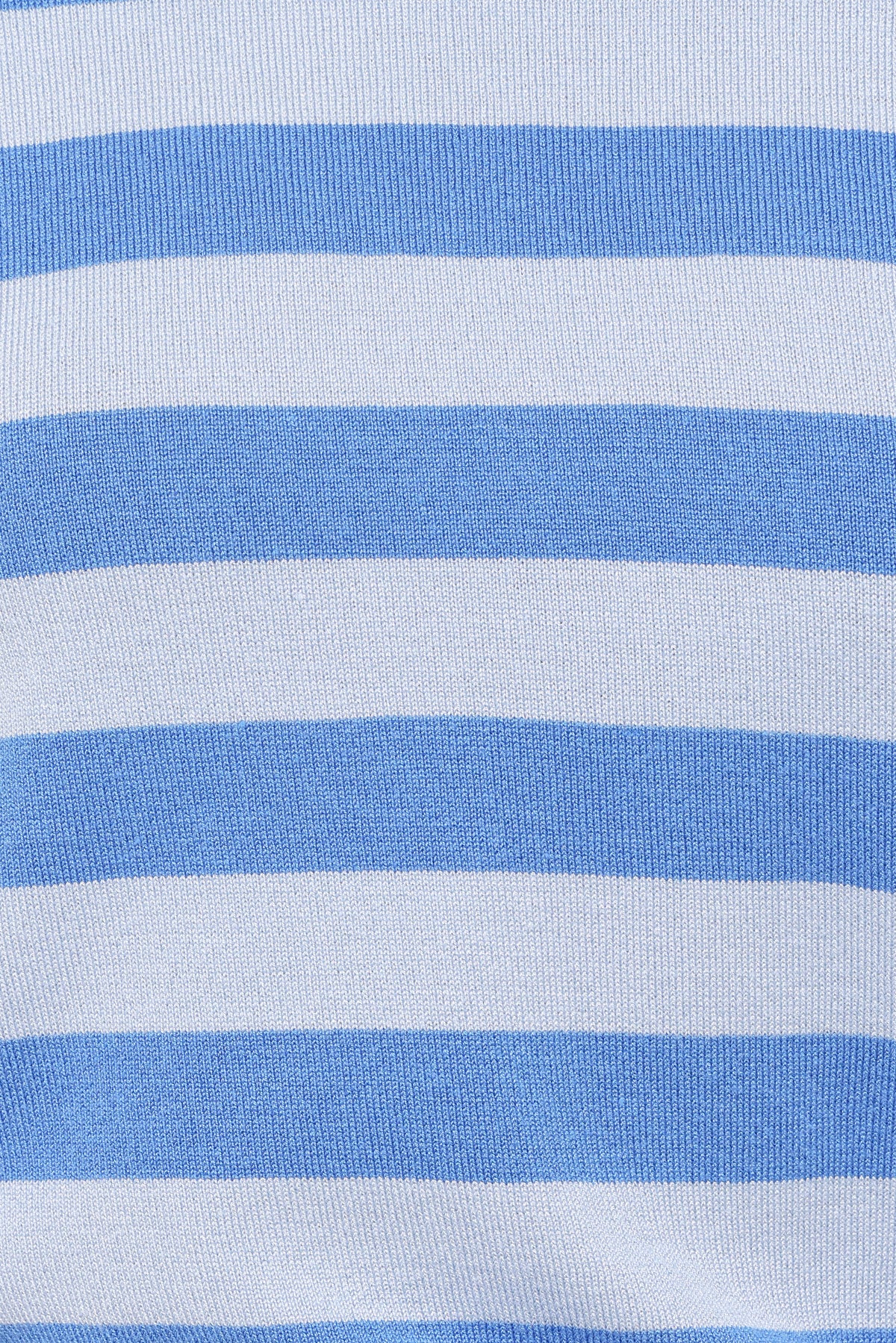 Joss Cropped Knitted Tee - Blue Stripe