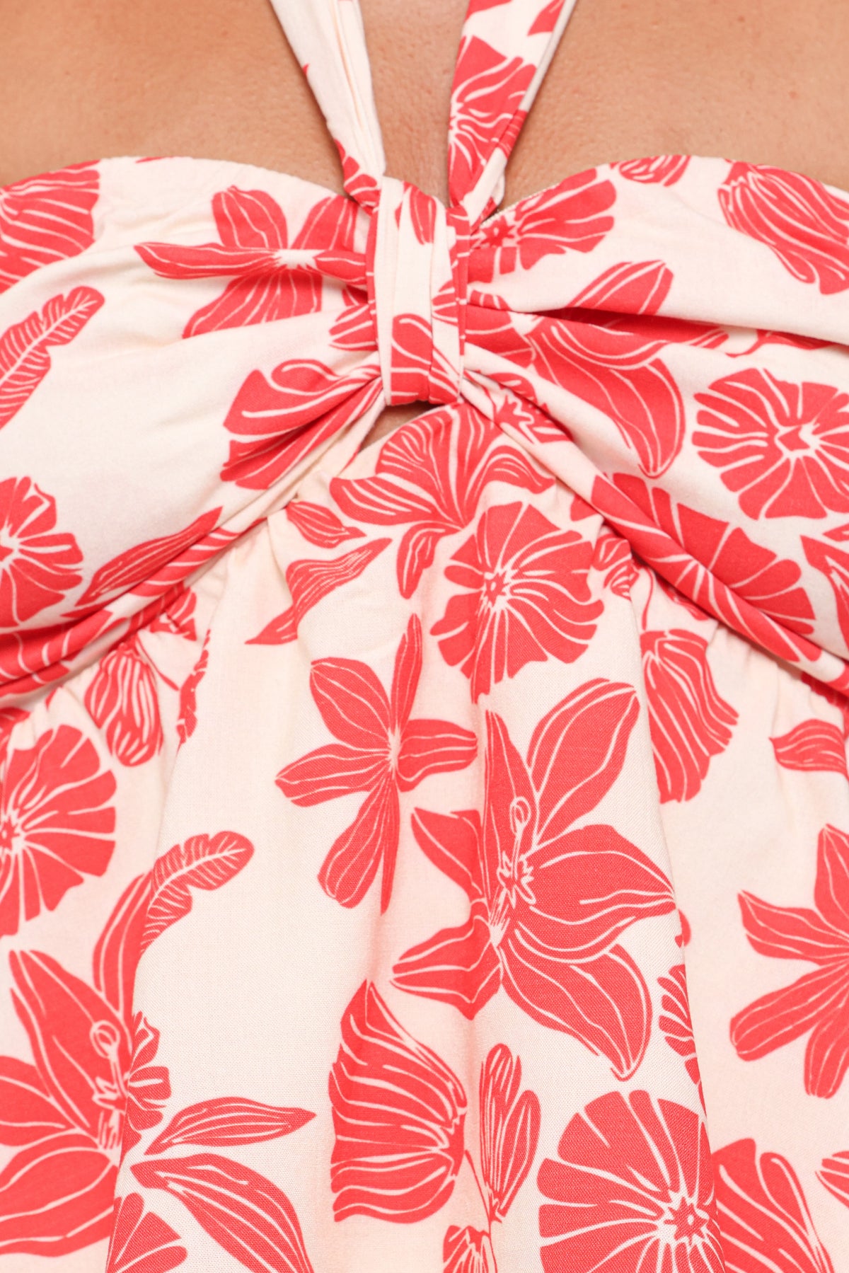 Klara Halter Top - Red Floral