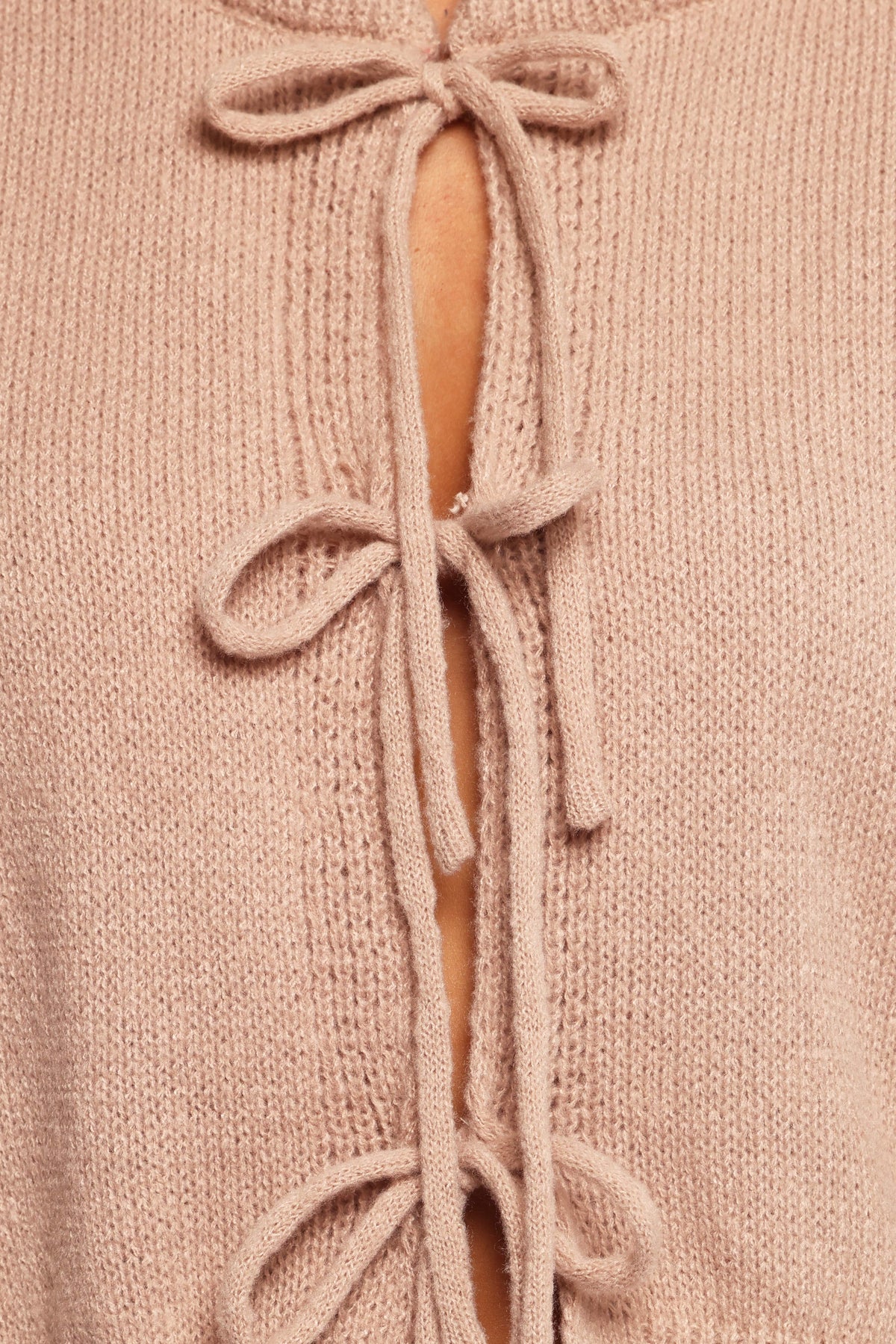 Koskie Tie Knit Top - Taupe