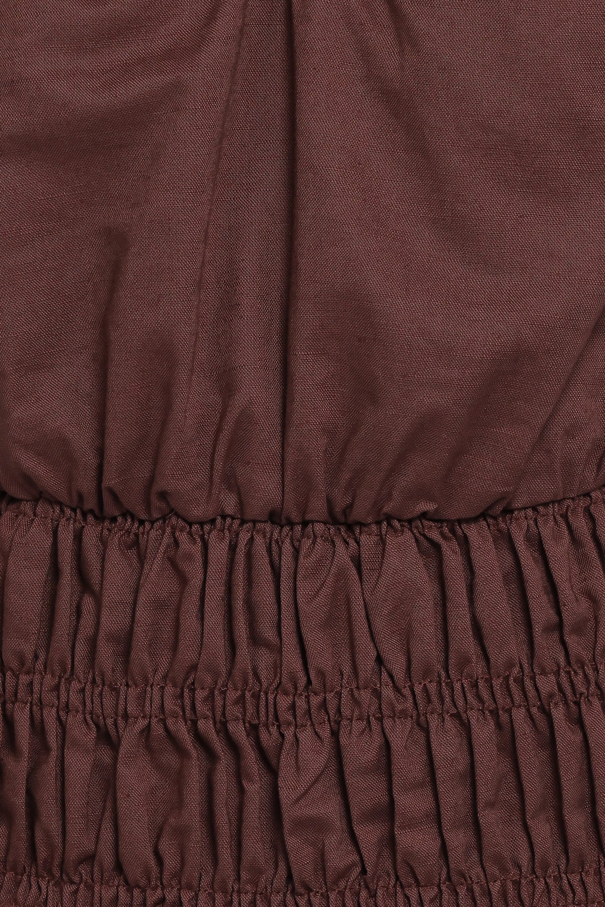 Lucilla Shirred Waist Top - Chocolate