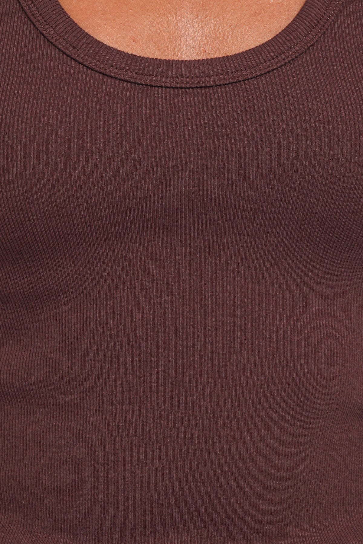 Miles Racerback Rib Knit Tank Top - Espresso