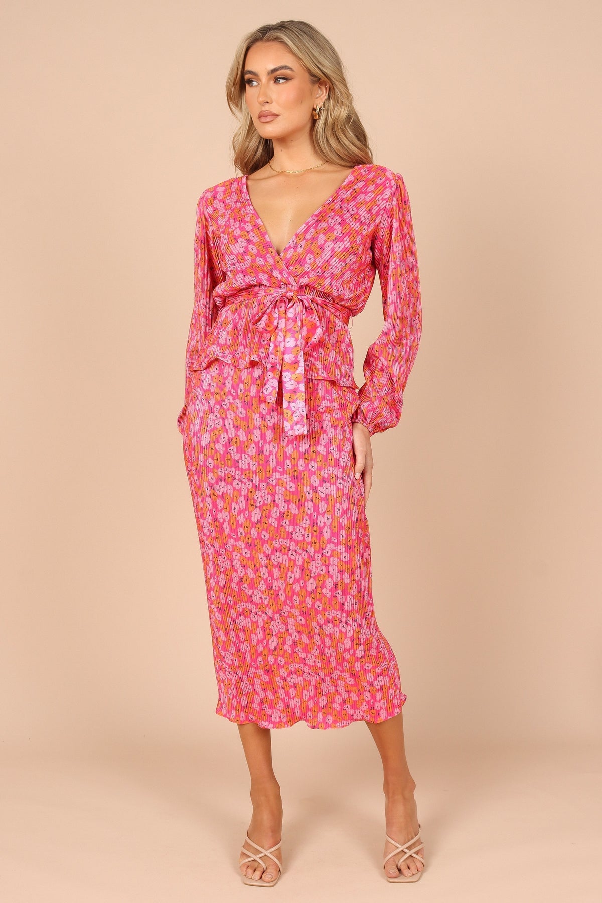Minelli Pleat Top - Hot Pink