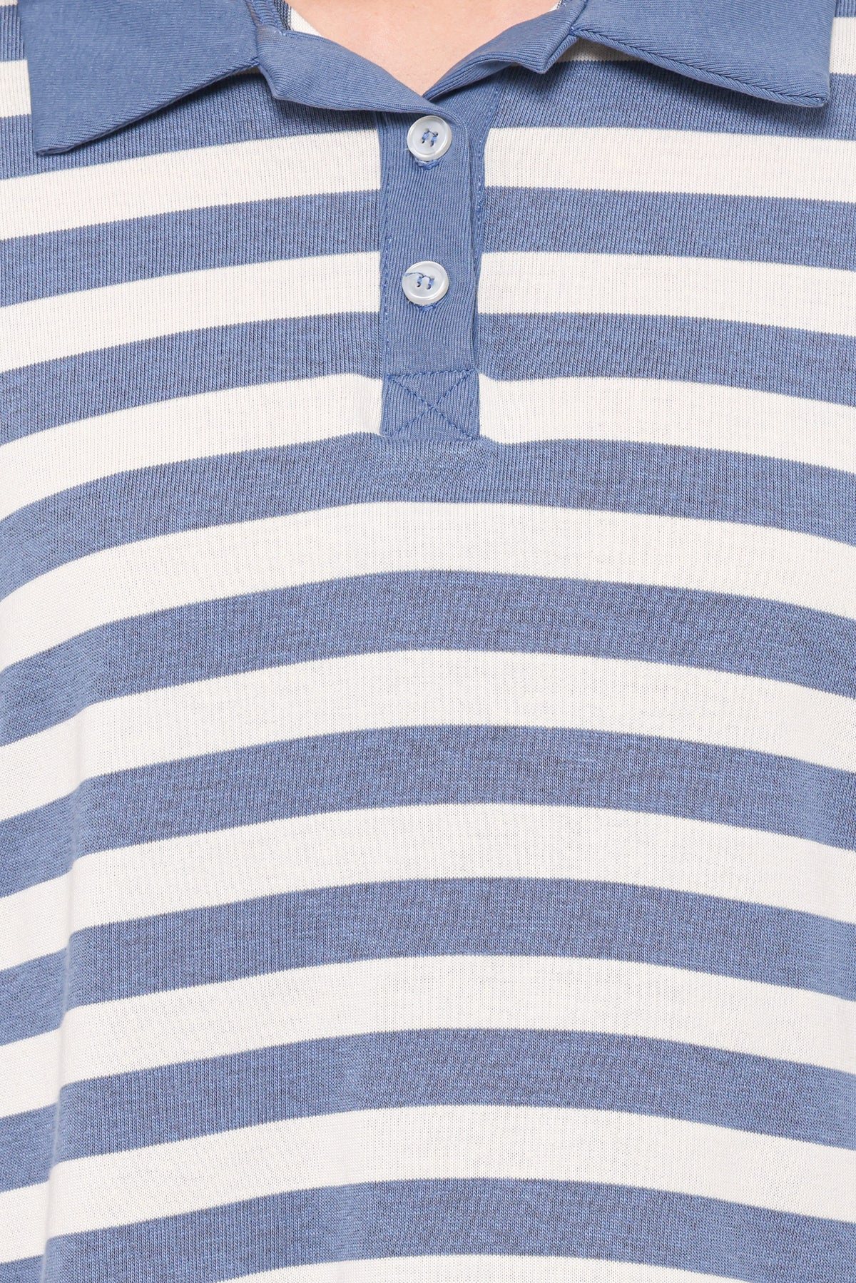 Sophia Short Sleeve Rugby Top - Blue/White Stripe