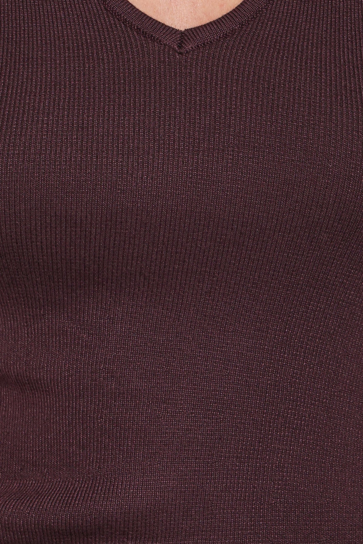 Tori Side Cinch Knitted Top - Chocolate Brown