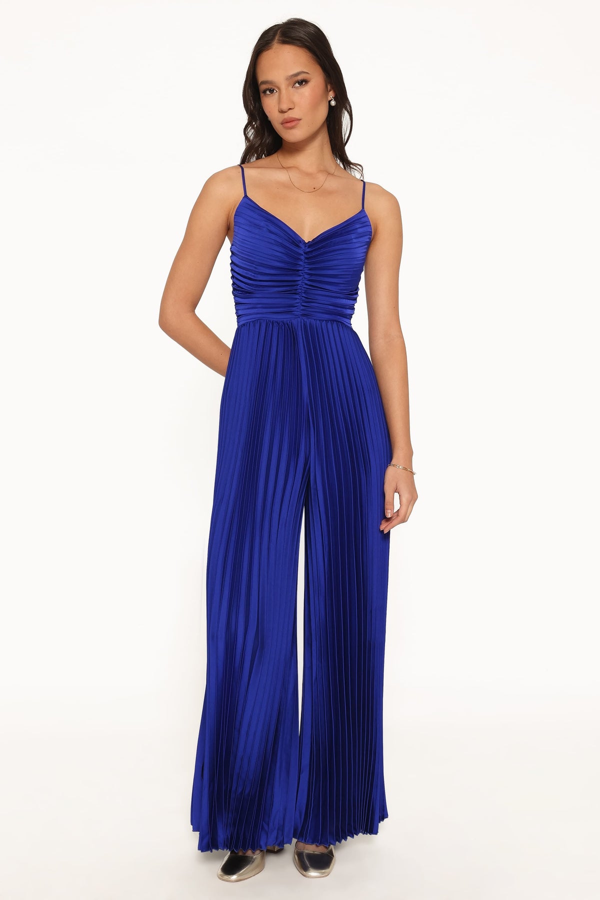 Angelique Pleated Jumpsuit - Royal Blue