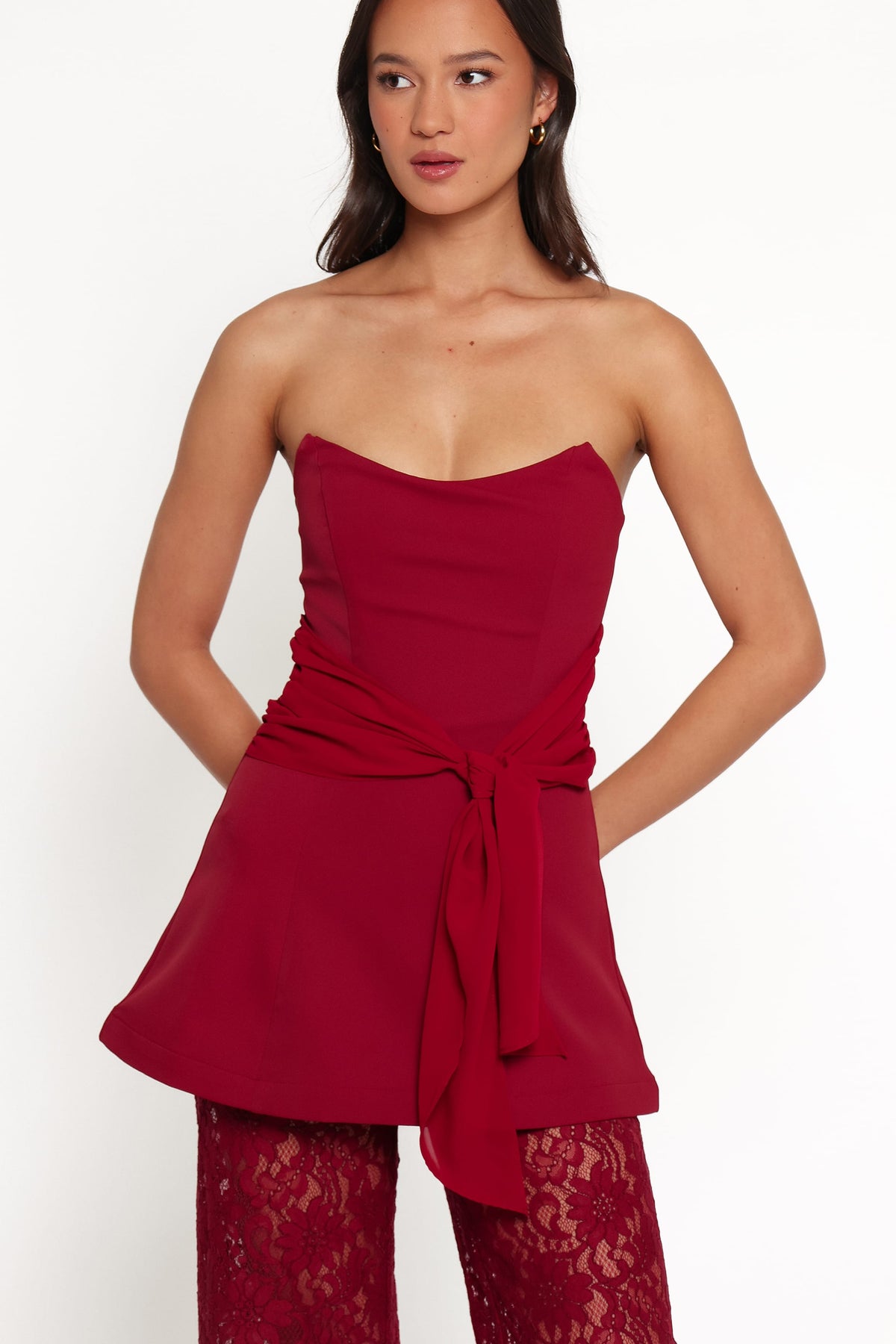 Athena Jumpsuit - Sangria Red