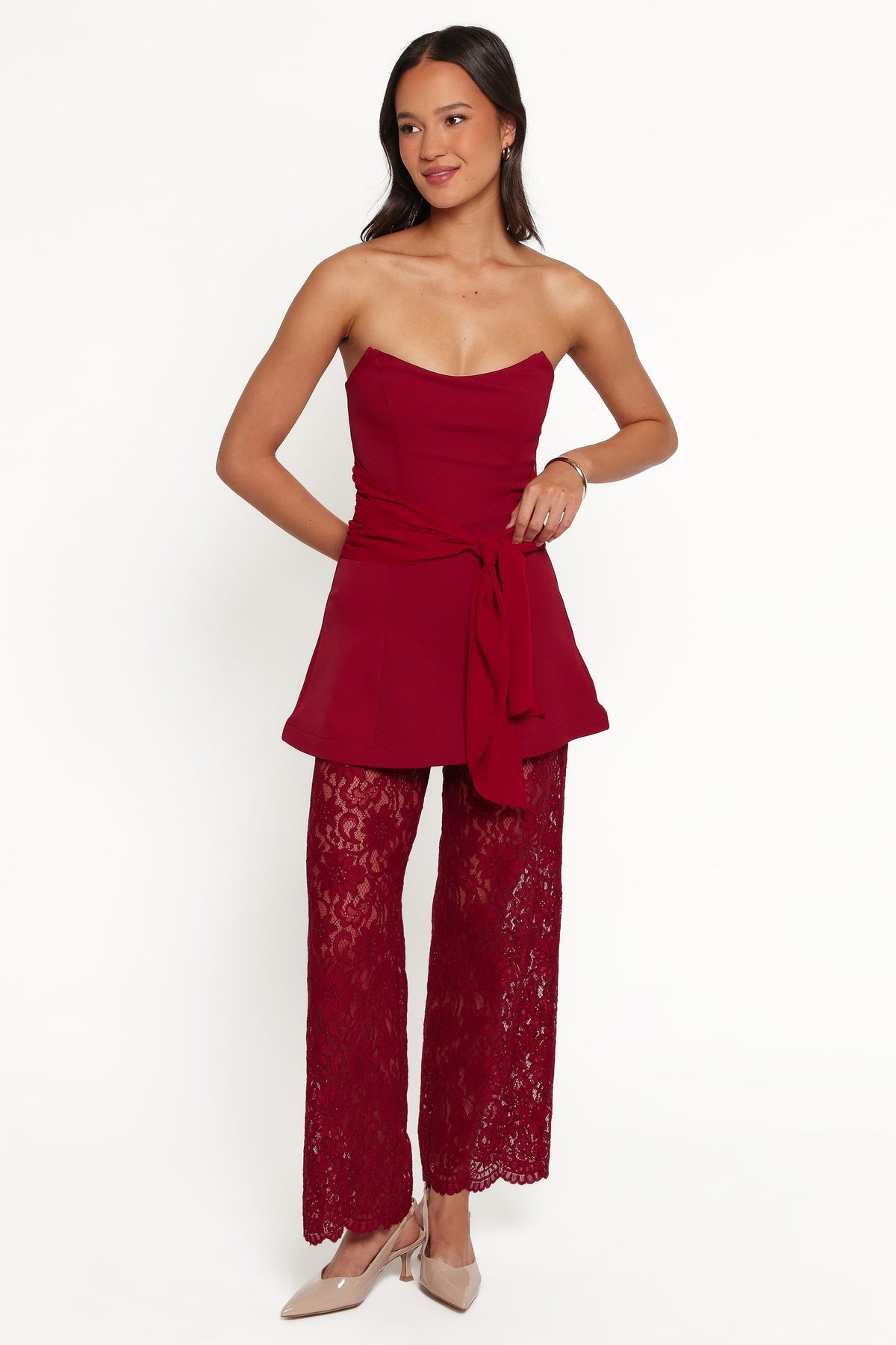 Athena Jumpsuit - Sangria Red