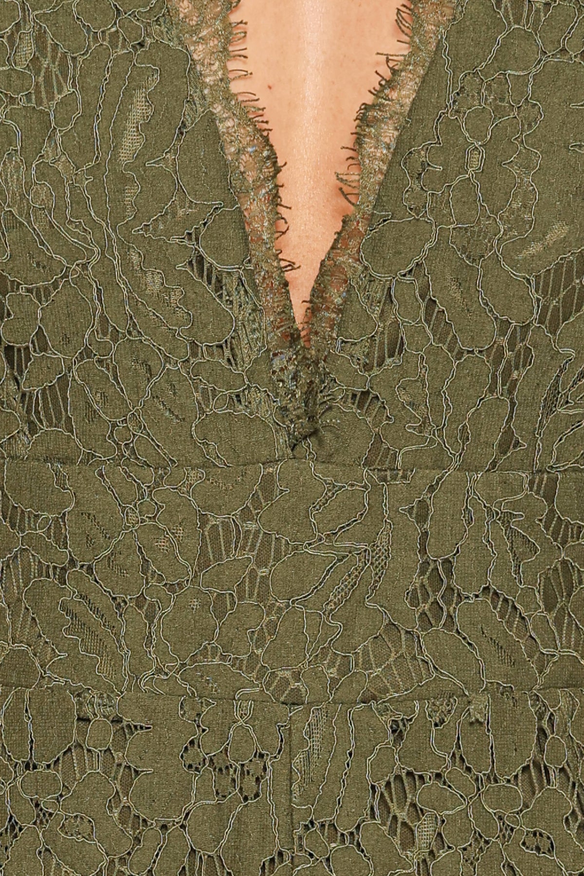 Eloise Lace Jumpsuit - Olive Green