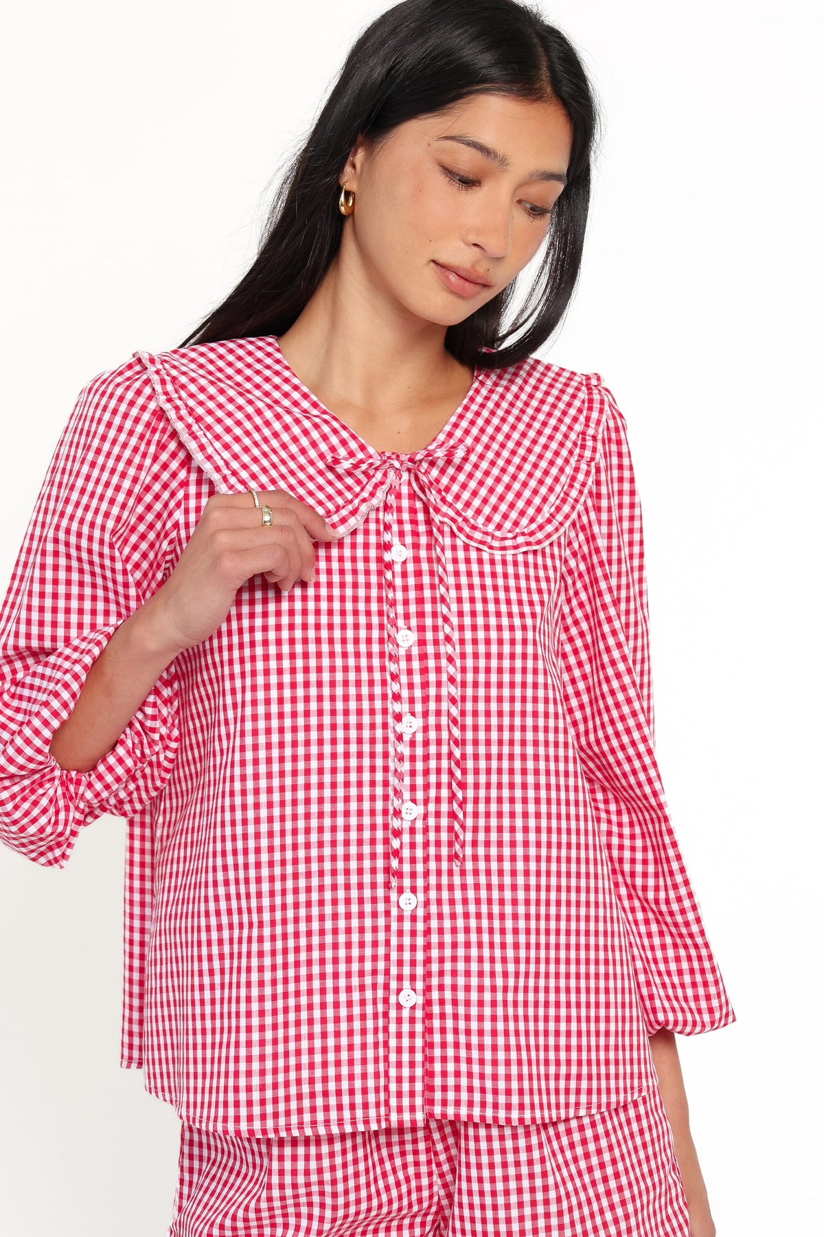 Angela Short Set - Red Gingham