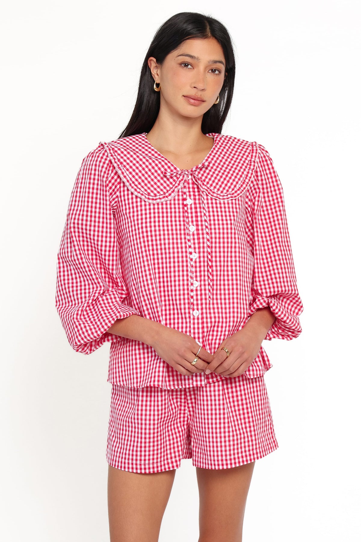 Angela Short Set - Red Gingham