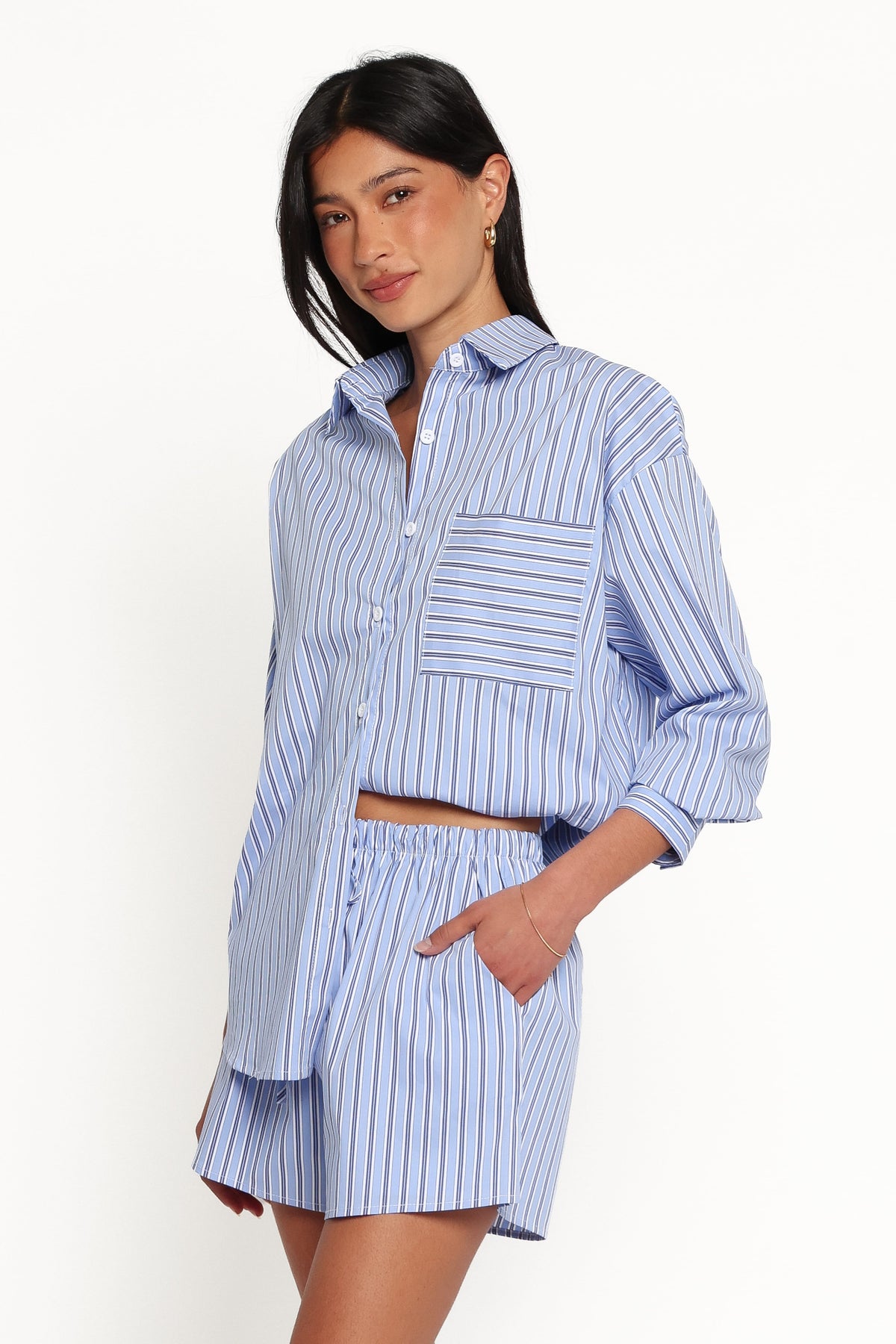 Ashlyn Short Set - Blue Stripe