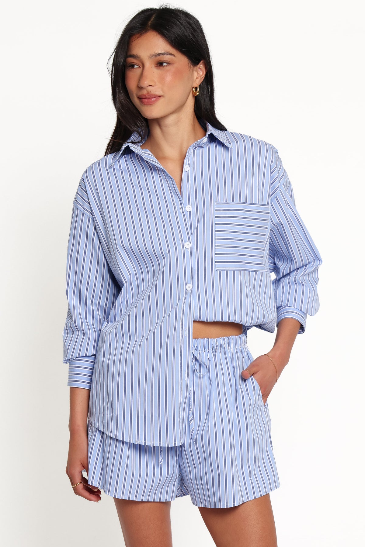 Ashlyn Short Set - Blue Stripe