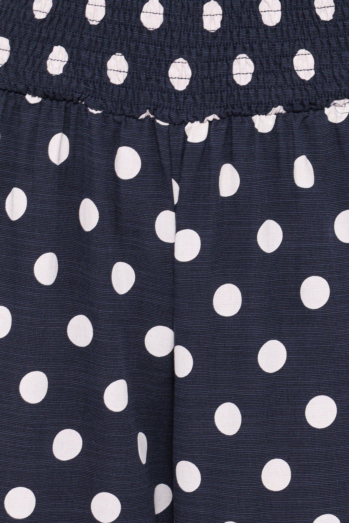 Jillian Smocked Pant Set - Navy Polka Dot