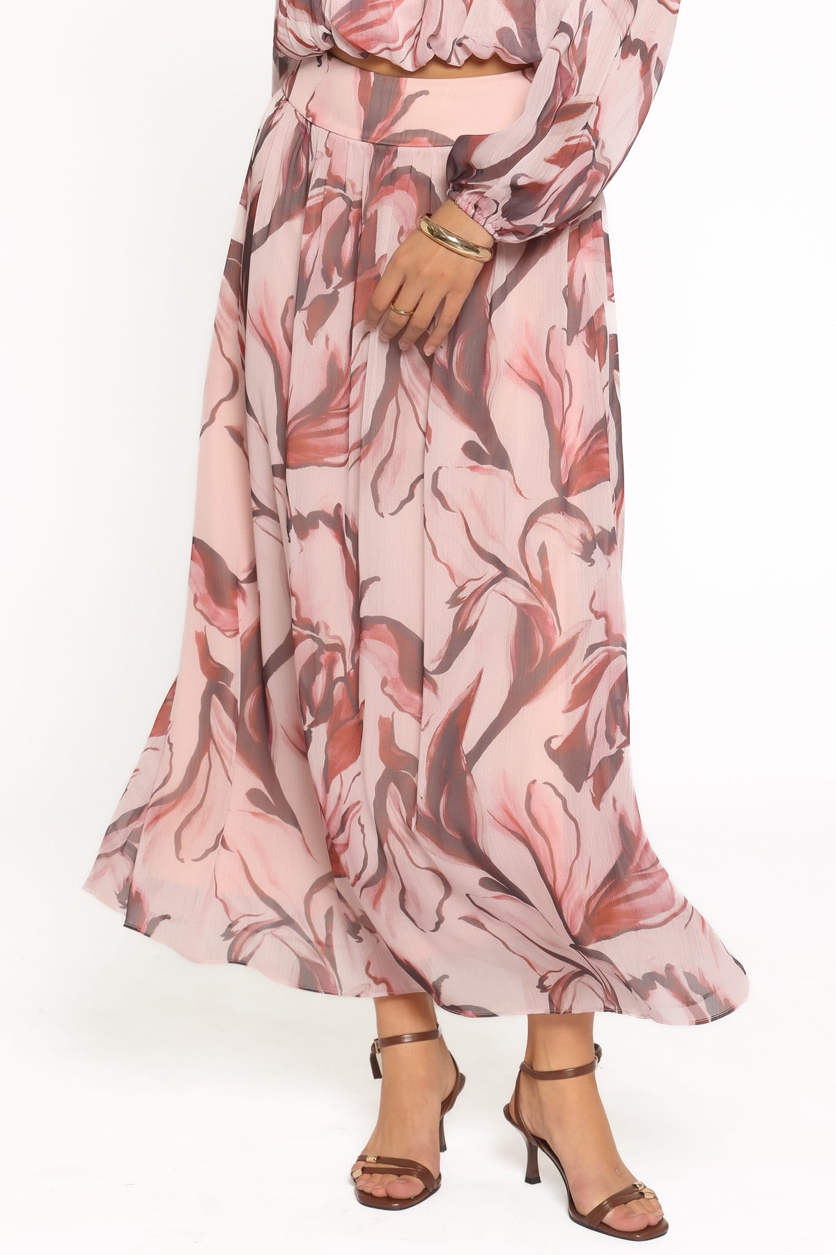 Lorei Chiffon Skirt Set - Pink Petal