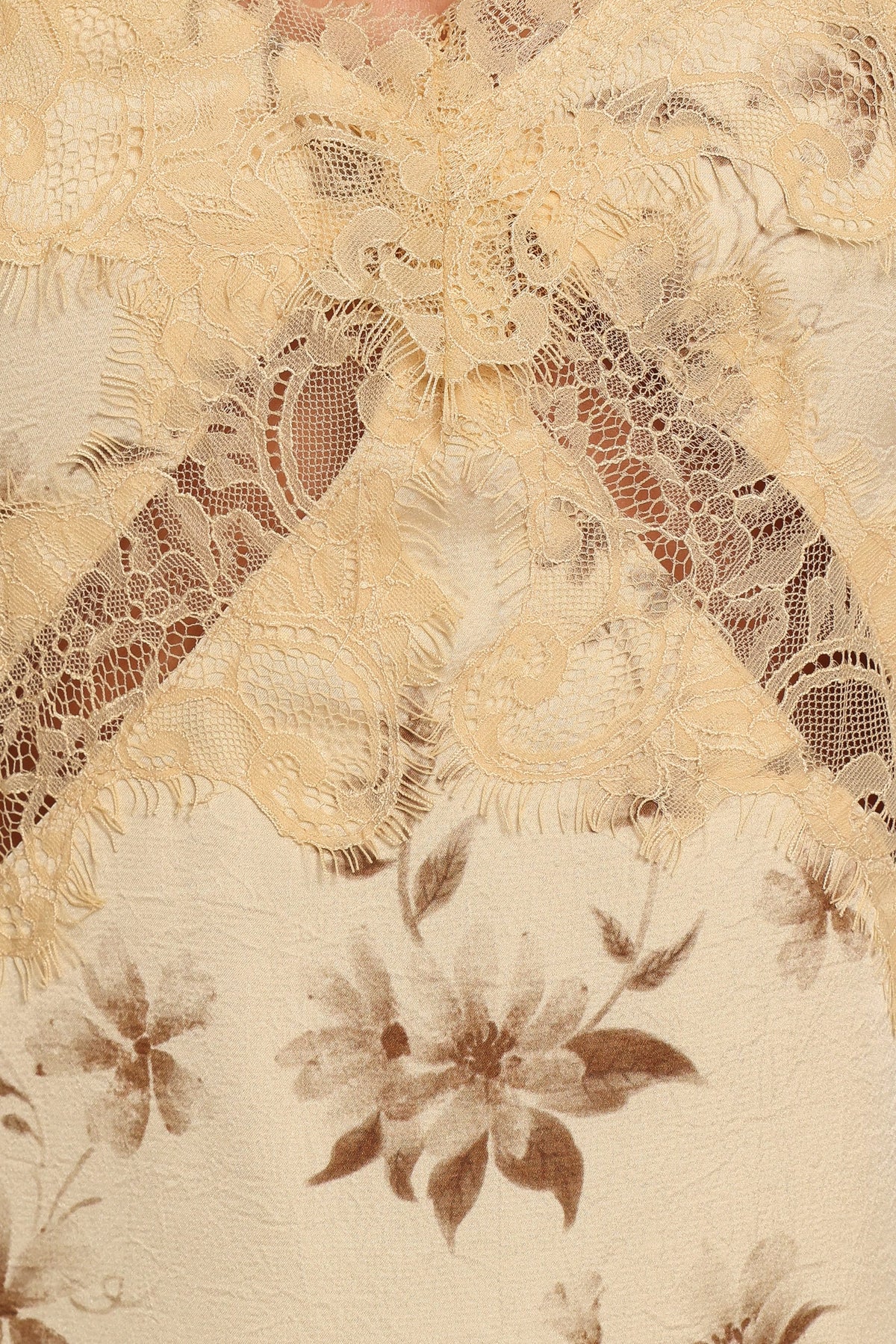 Alli Lace Cami Top - Sand Floral